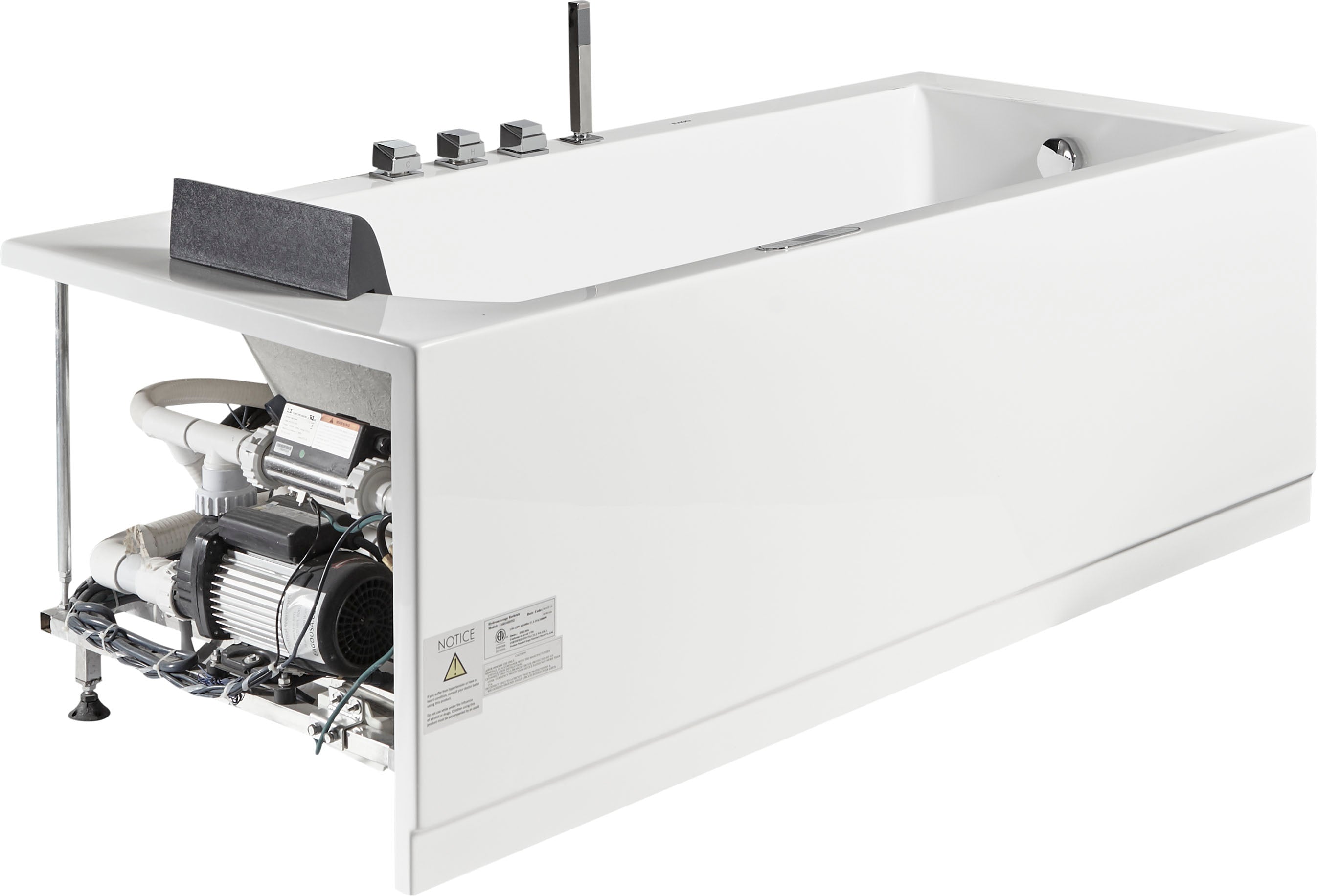 EAGO - 6 ft Acrylic White Rectangular Whirlpool Bathtub w Fixtures | AM154ETL-R6 EAGO - 6 ft Acrylic White Rectangular Whirlpool Bathtub w Fixtures | AM154ETL-R6