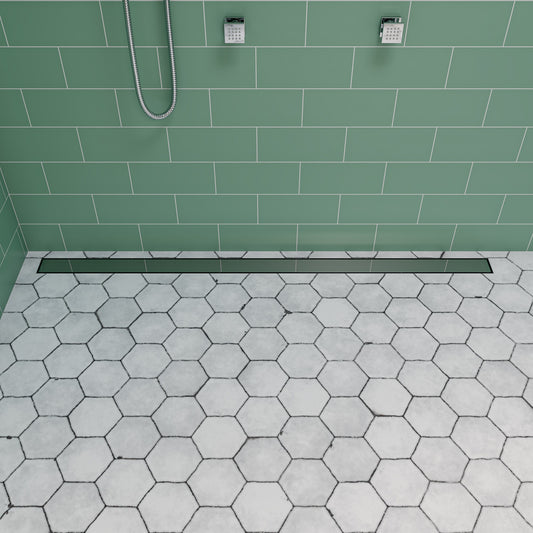 ALFI Brand - 59" Polished Stainless Steel Linear Shower Drain with Solid Cover | ABLD59B-PSS