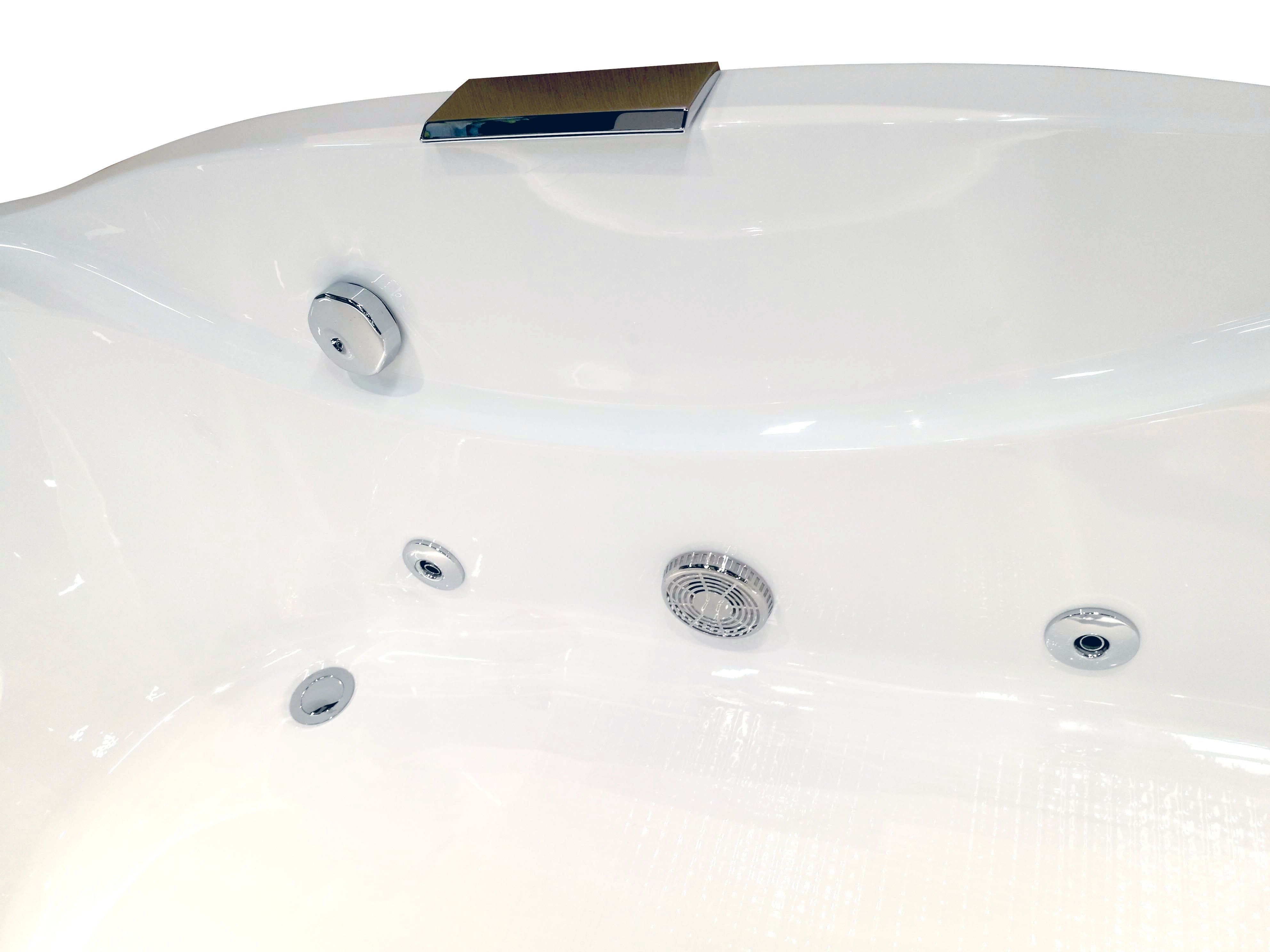 EAGO - 6 ft Right Drain Acrylic White Whirlpool Bathtub w Fixtures | AM189ETL-R EAGO - 6 ft Right Drain Acrylic White Whirlpool Bathtub w Fixtures | AM189ETL-R