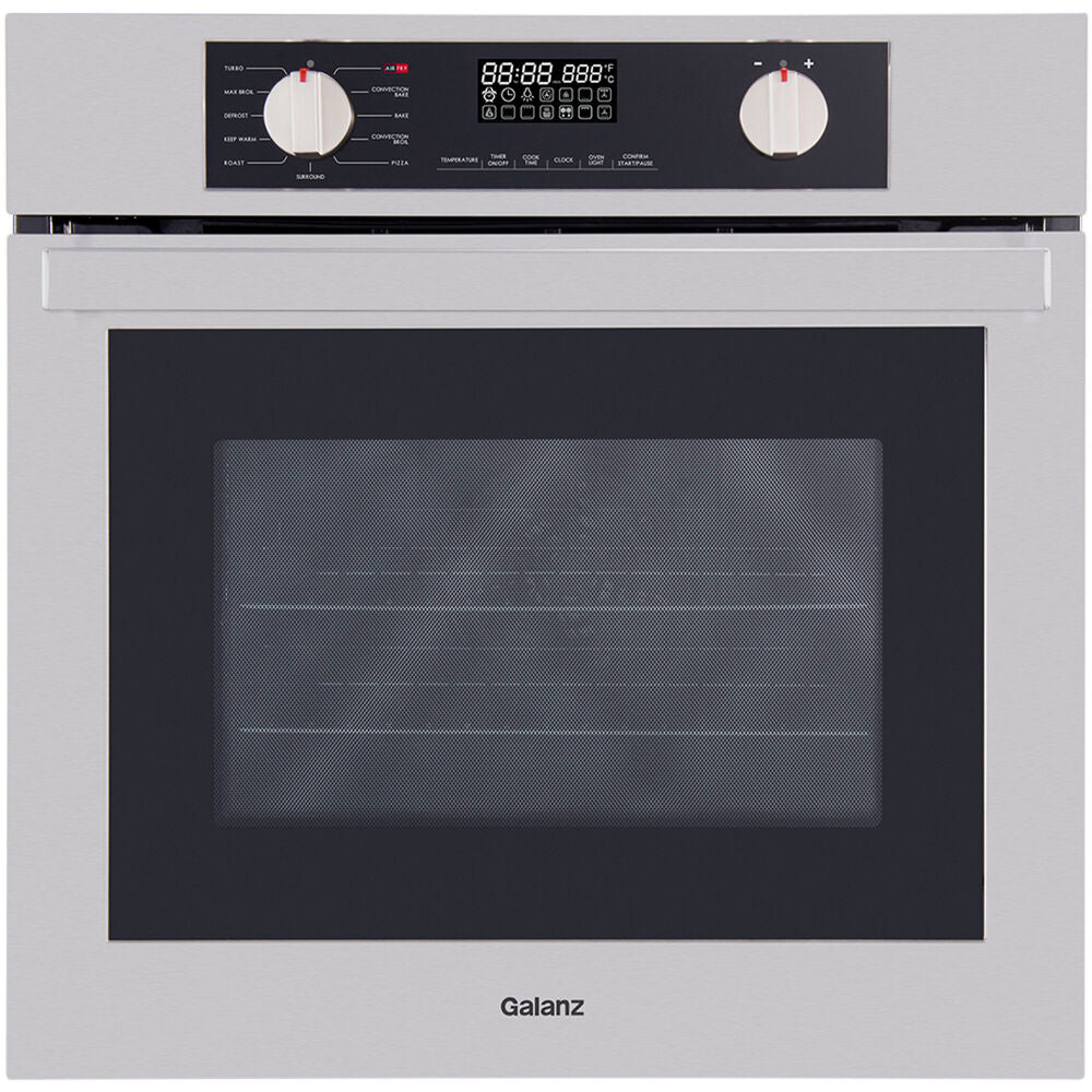 GALANZ - 24 in. Steam Cleaning True European Convection Compact Electric Wall Oven in Stainless Steel with Air Fry Total Fry 360° | GL1BO24FSAN GALANZ - 24 in. Steam Cleaning True European Convection Compact Electric Wall Oven in Stainless Steel with Air Fry Total Fry 360° | GL1BO24FSAN