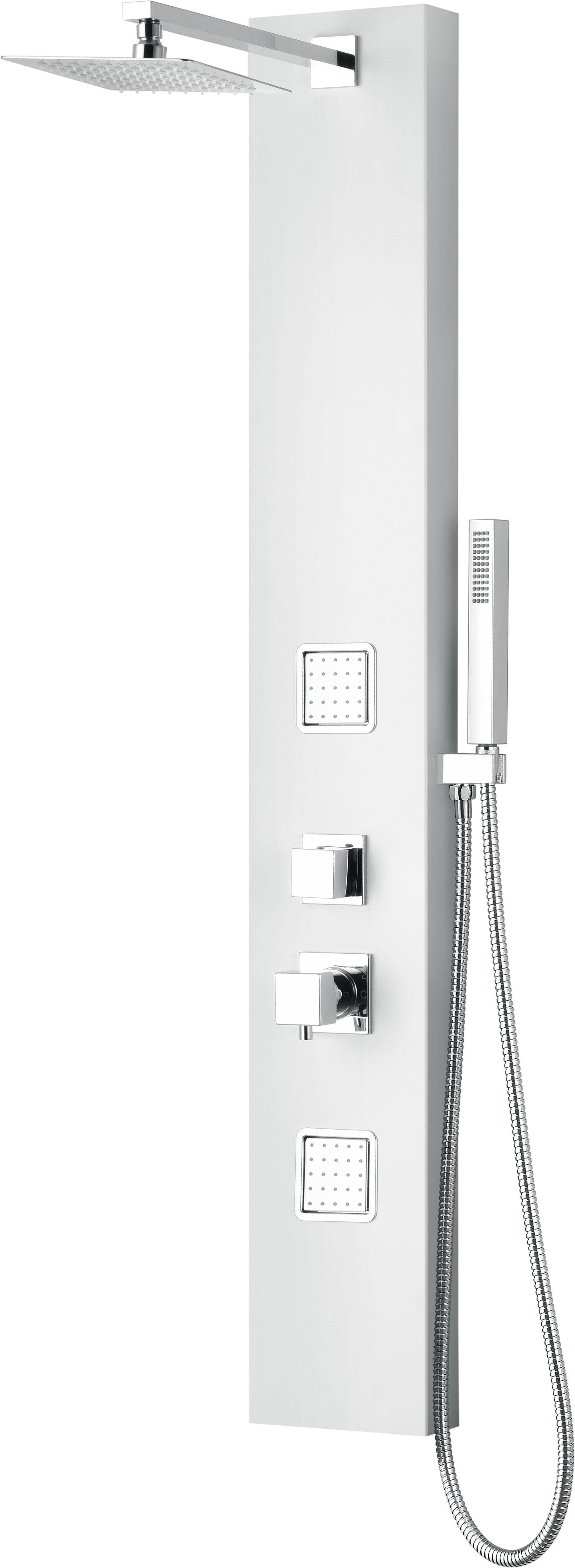ALFI Brand - White Aluminum Shower Panel with 2 Body Sprays and Rain Shower Head | ABSP60W ALFI Brand - White Aluminum Shower Panel with 2 Body Sprays and Rain Shower Head | ABSP60W