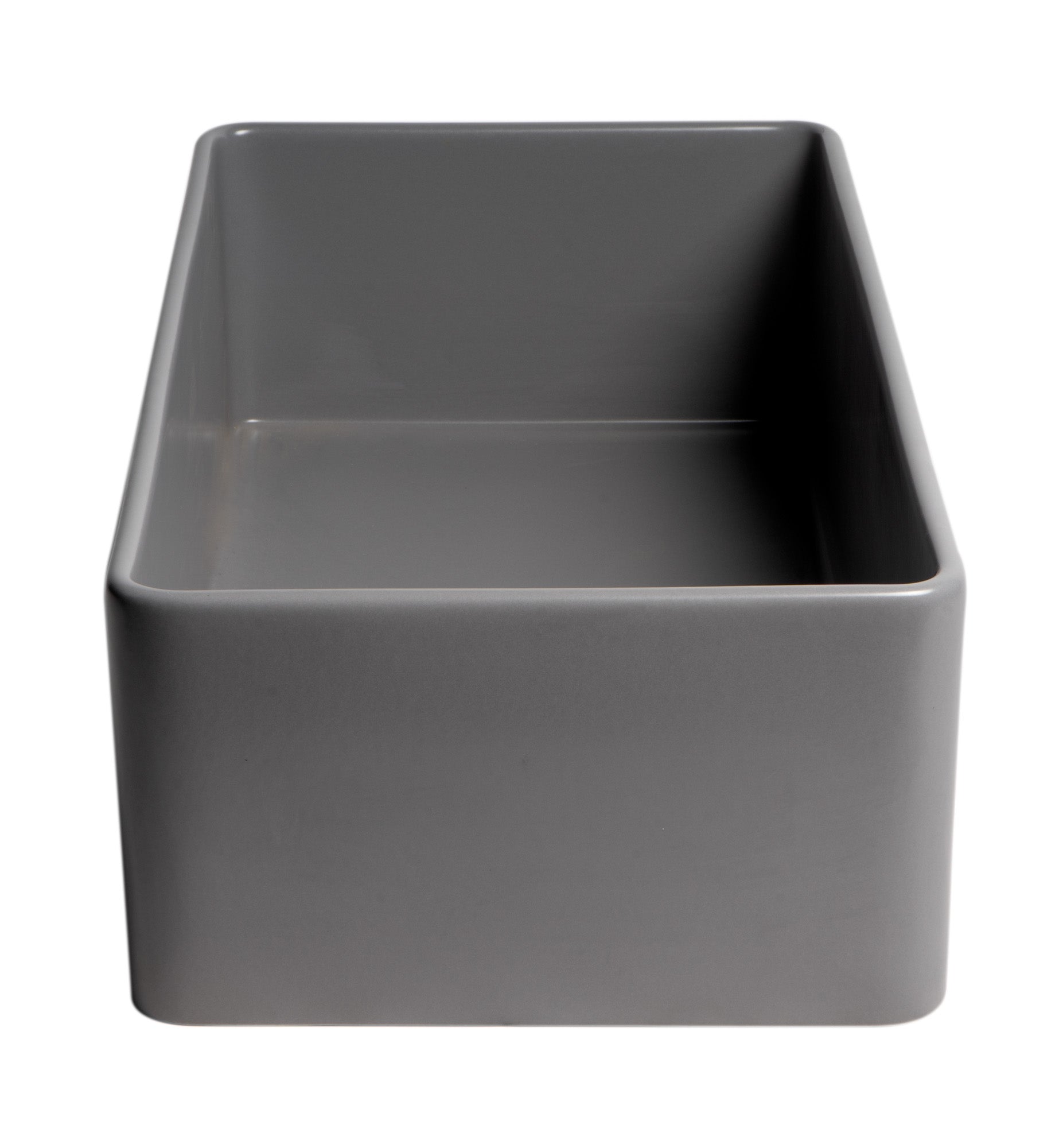 ALFI Brand - Gray Matte Smooth Apron 36" x 18" Single Bowl Fireclay Farm Sink | ABF3618-GM ALFI Brand - Gray Matte Smooth Apron 36" x 18" Single Bowl Fireclay Farm Sink | ABF3618-GM