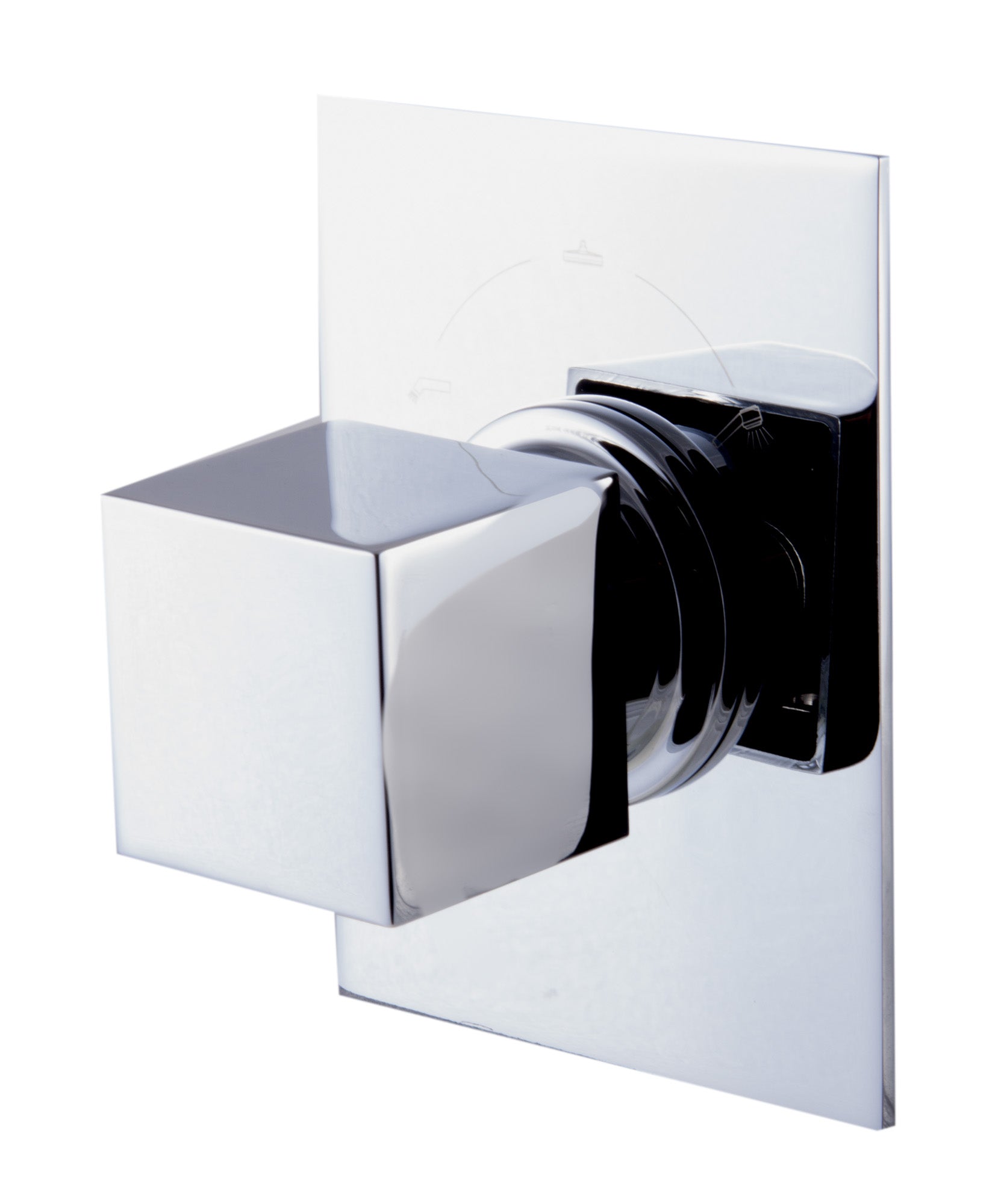 ALFI Brand - Polished Chrome Modern Square 3 Way Shower Diverter | AB9209-PC ALFI Brand - Polished Chrome Modern Square 3 Way Shower Diverter | AB9209-PC