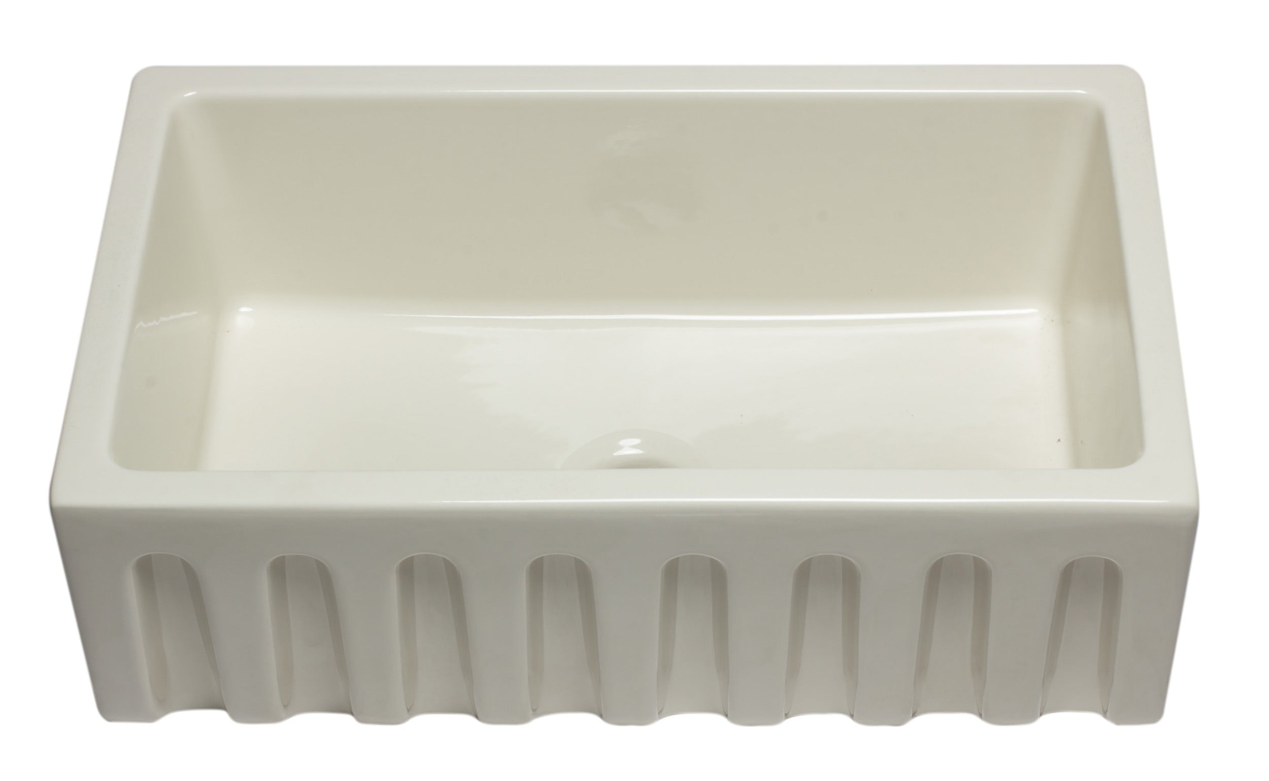 ALFI Brand - 30 inch Biscuit Reversible Smooth / Fluted Single Bowl Fireclay Farm Sink | AB3018HS-B ALFI Brand - 30 inch Biscuit Reversible Smooth / Fluted Single Bowl Fireclay Farm Sink | AB3018HS-B