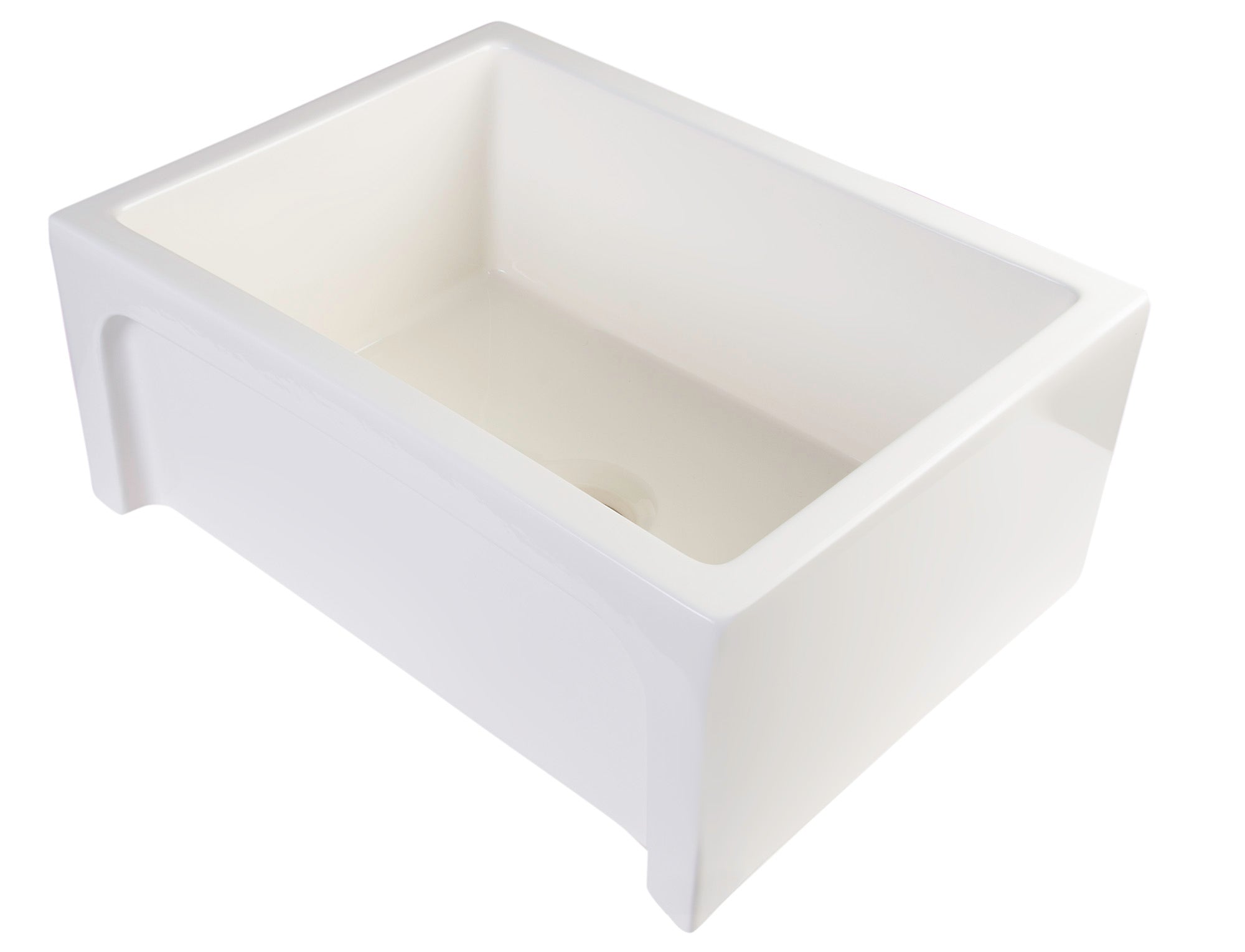 ALFI Brand - 24" Biscuit Arched Apron Thick Wall Fireclay Single Bowl Farm Sink | AB2418ARCH-B ALFI Brand - 24" Biscuit Arched Apron Thick Wall Fireclay Single Bowl Farm Sink | AB2418ARCH-B