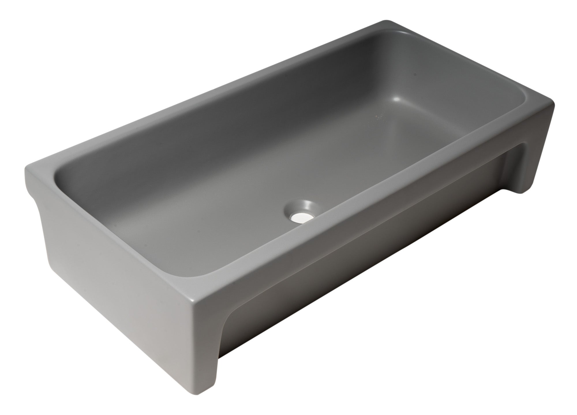 ALFI brand - 36" Grey Matte Above Mount Fireclay Bathroom Trough Sink - AB36TRGM ALFI brand - 36" Grey Matte Above Mount Fireclay Bathroom Trough Sink - AB36TRGM