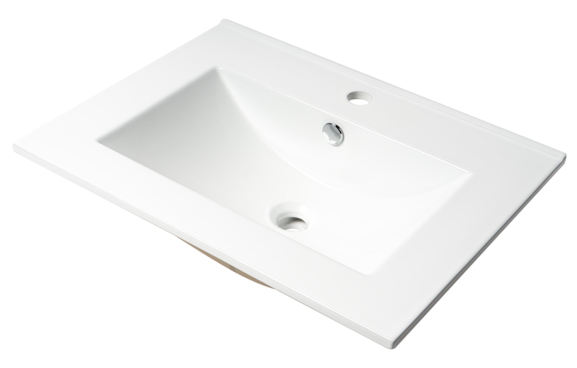 ALFI Brand - White 25" Rectangular Drop In Ceramic Sink with Faucet Hole | ABC803 ALFI Brand - White 25" Rectangular Drop In Ceramic Sink with Faucet Hole | ABC803