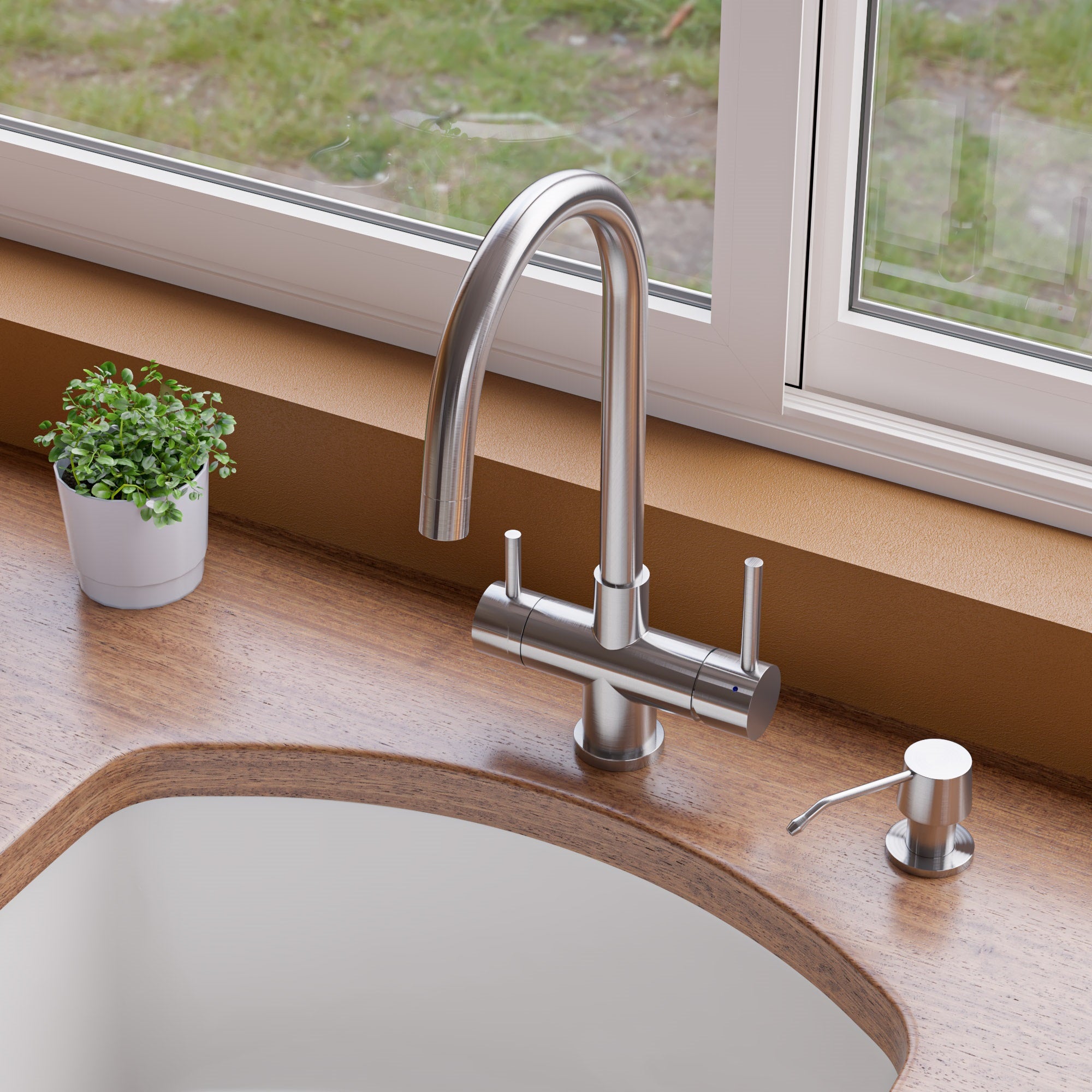 ALFI Brand - BSS Solid Brushed Stainless Steel Modern Soap Dispenser | AB5004-BSS ALFI Brand - BSS Solid Brushed Stainless Steel Modern Soap Dispenser | AB5004-BSS