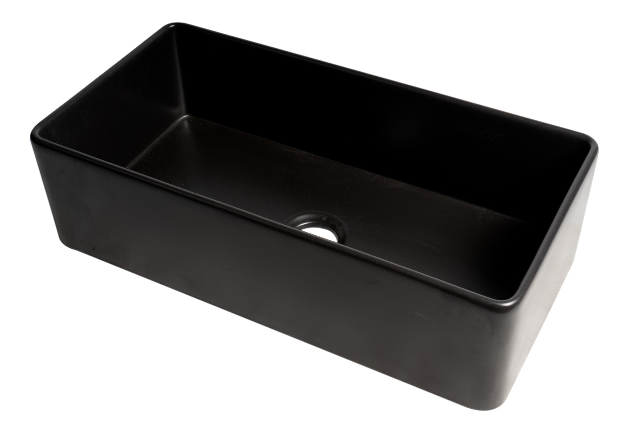 ALFI Brand - Black Matte Smooth Apron 36" x 18" Single Bowl Fireclay Farm Sink | ABF3618-BM ALFI Brand - Black Matte Smooth Apron 36" x 18" Single Bowl Fireclay Farm Sink | ABF3618-BM