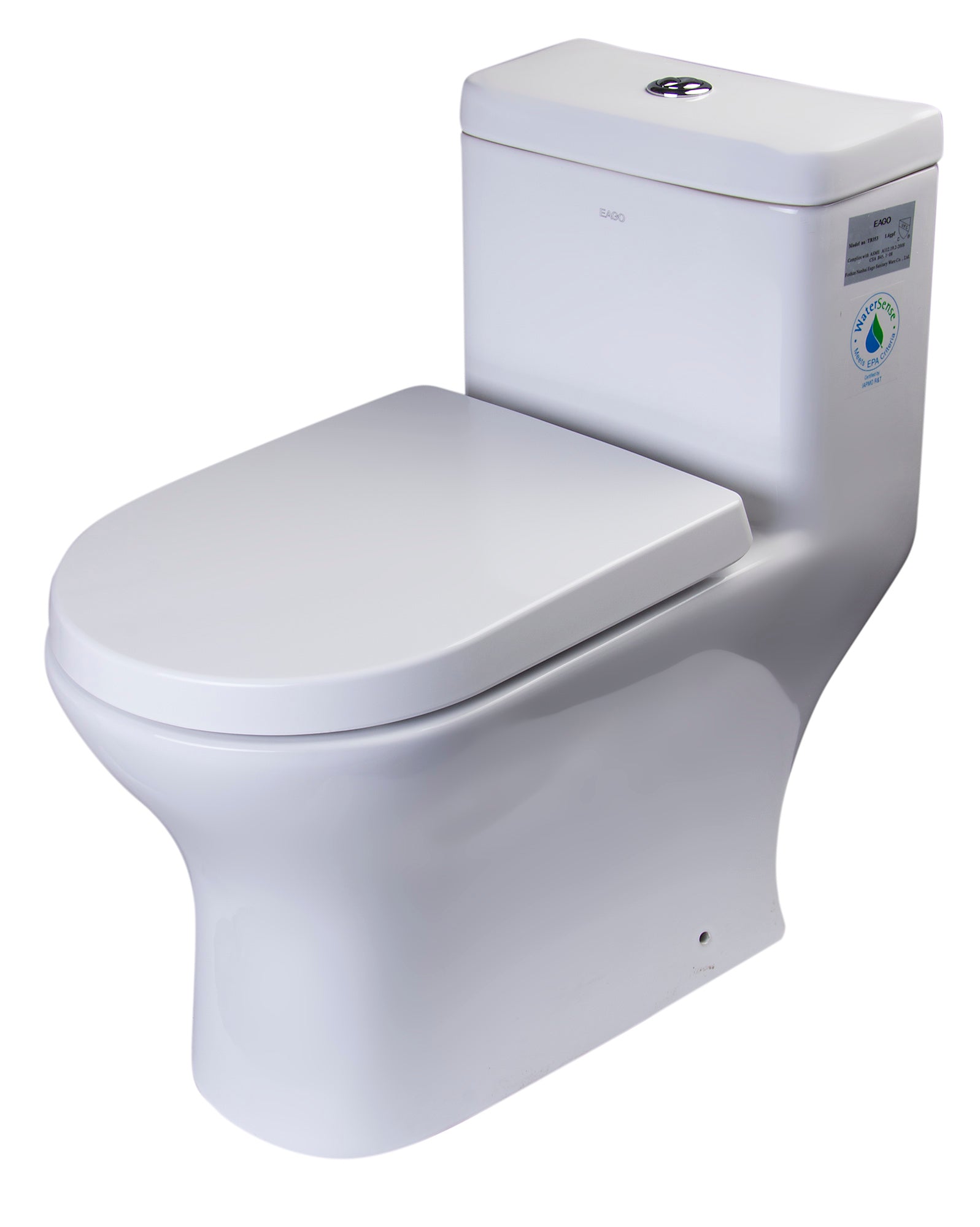 EAGO - DUAL FLUSH ONE PIECE ECO-FRIENDLY HIGH EFFICIENCY LOW FLUSH CERAMIC TOILET | TB353 EAGO - DUAL FLUSH ONE PIECE ECO-FRIENDLY HIGH EFFICIENCY LOW FLUSH CERAMIC TOILET | TB353