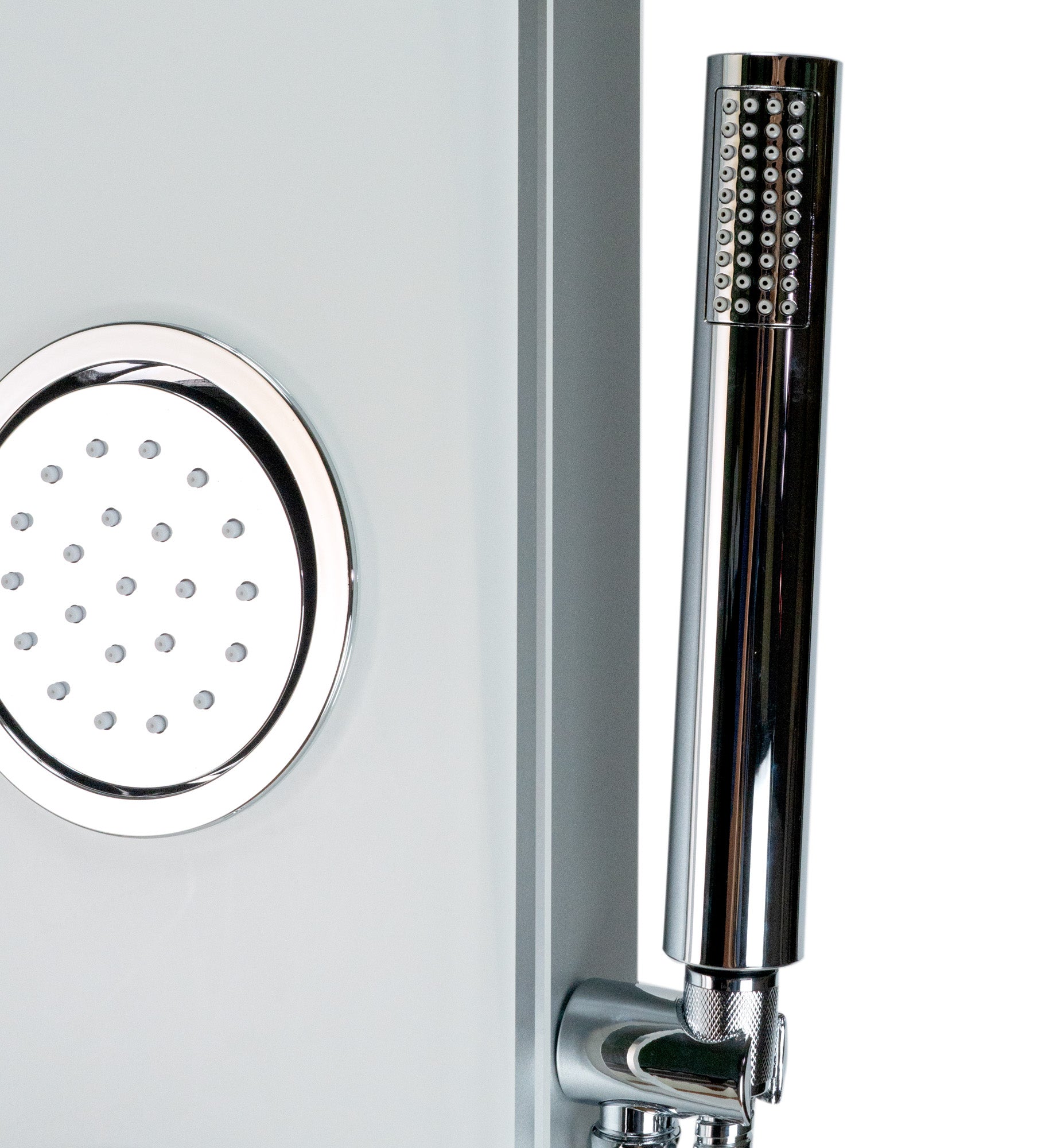 ALFI Brand - White Glass Shower Panel with 2 Body Sprays and Rain Shower Head | ABSP50W ALFI Brand - White Glass Shower Panel with 2 Body Sprays and Rain Shower Head | ABSP50W