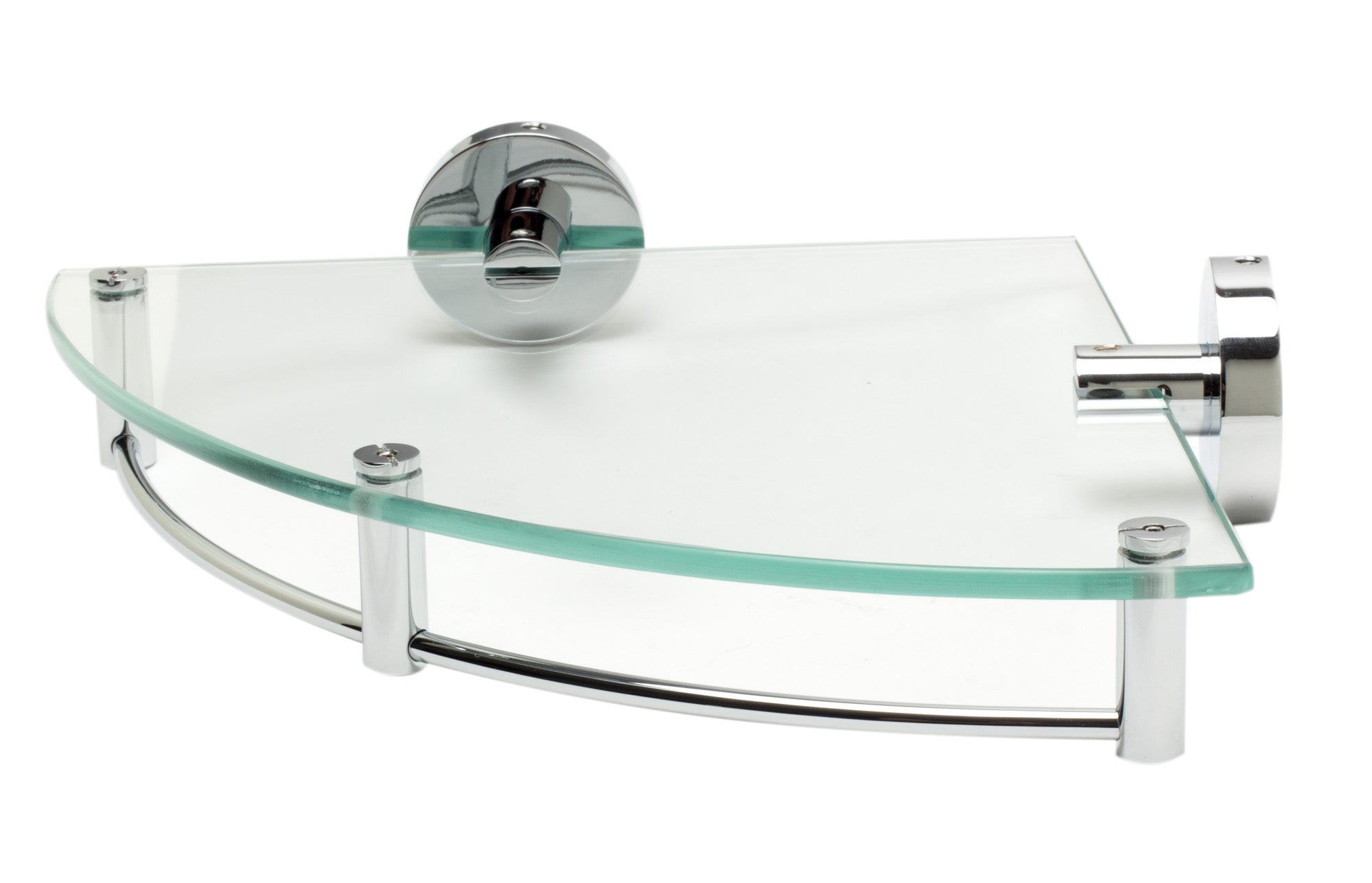ALFI Brand - Polished Chrome Corner Mounted Glass Shower Shelf Bathroom Accessory | AB9546 ALFI Brand - Polished Chrome Corner Mounted Glass Shower Shelf Bathroom Accessory | AB9546