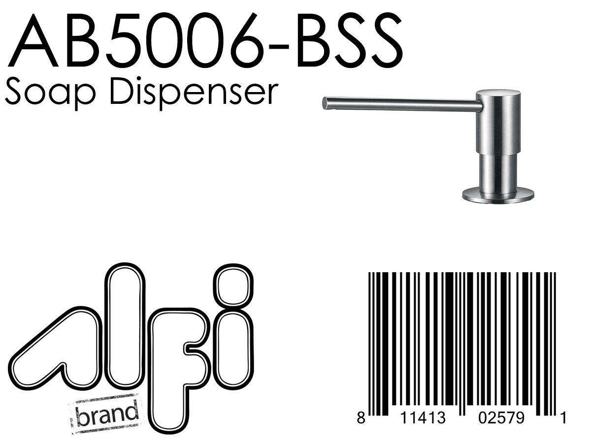 ALFI Brand - Modern Round Brushed Stainless Steel Soap Dispenser | AB5006-BSS ALFI Brand - Modern Round Brushed Stainless Steel Soap Dispenser | AB5006-BSS