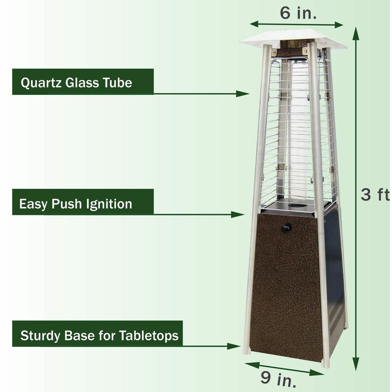 Hanover Table Top Patio Heater HAN0202HB Hanover Table Top Patio Heater HAN0202HB