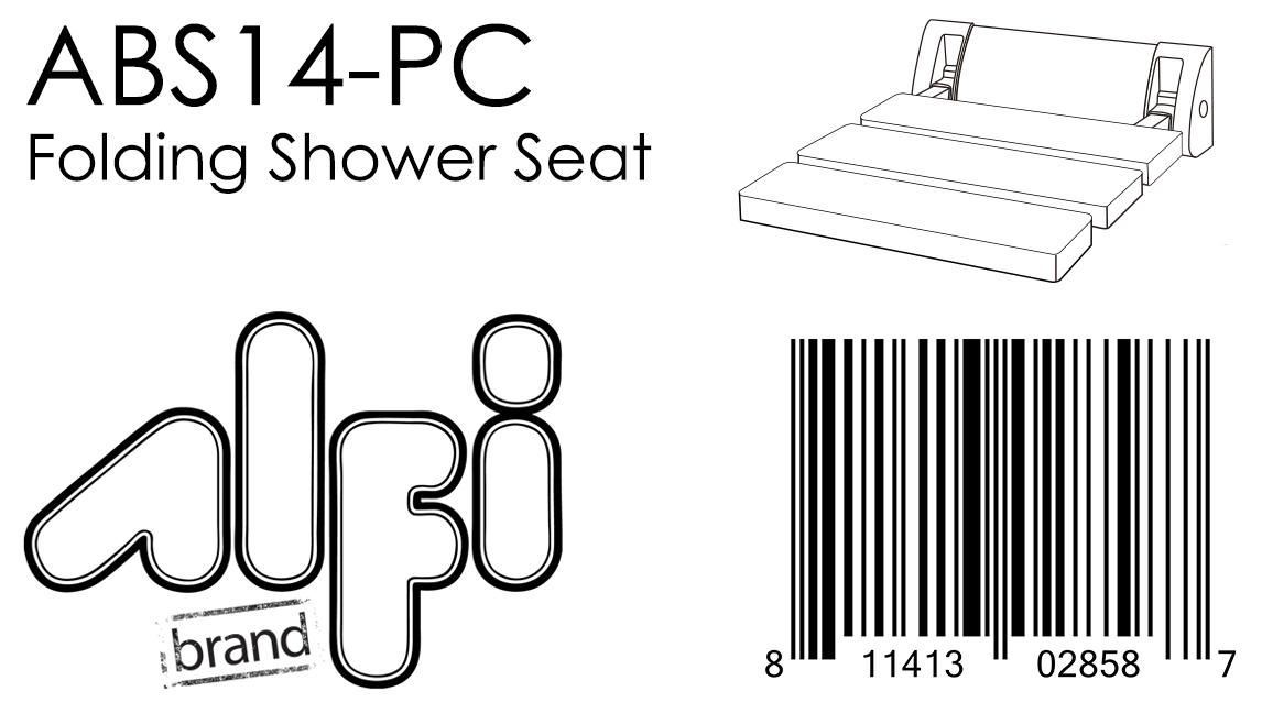 ALFI Brand - Polished Chrome 14" Folding Teak Wood Shower Seat Bench | ABS14-PC ALFI Brand - Polished Chrome 14" Folding Teak Wood Shower Seat Bench | ABS14-PC