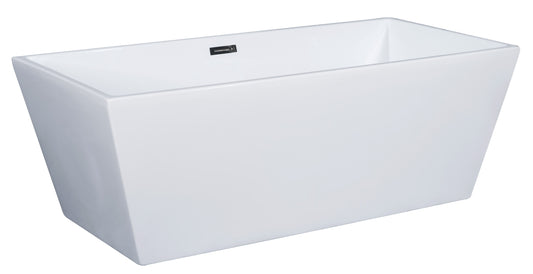 ALFI Brand - 67 inch White Rectangular Acrylic Free Standing Soaking Bathtub | AB8832