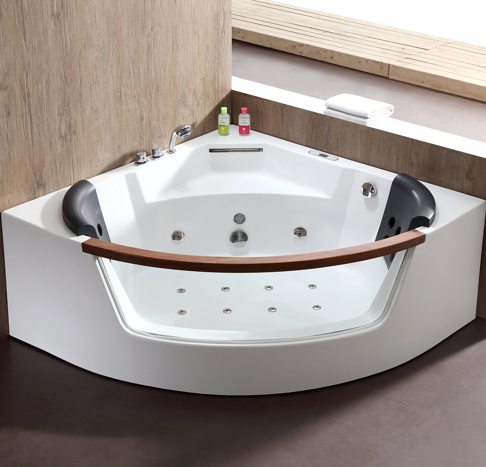 EAGO - 5 ft Clear Rounded Corner Acrylic Whirlpool Bathtub for Two | AM197ETL EAGO - 5 ft Clear Rounded Corner Acrylic Whirlpool Bathtub for Two | AM197ETL