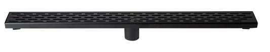 ALFI Brand - 32" Black Matte Stainless Steel Linear Shower Drain with Groove Holes | ABLD32C-BM