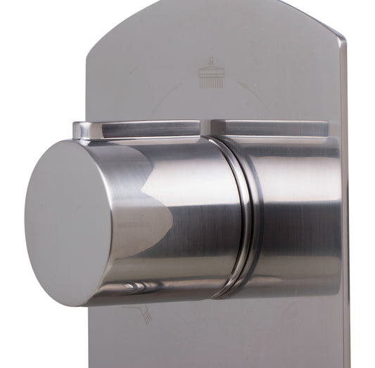 ALFI Brand - Brushed Nickel Concealed 3-Way Thermostatic Valve Shower Mixer Round Knobs | AB4001-BN