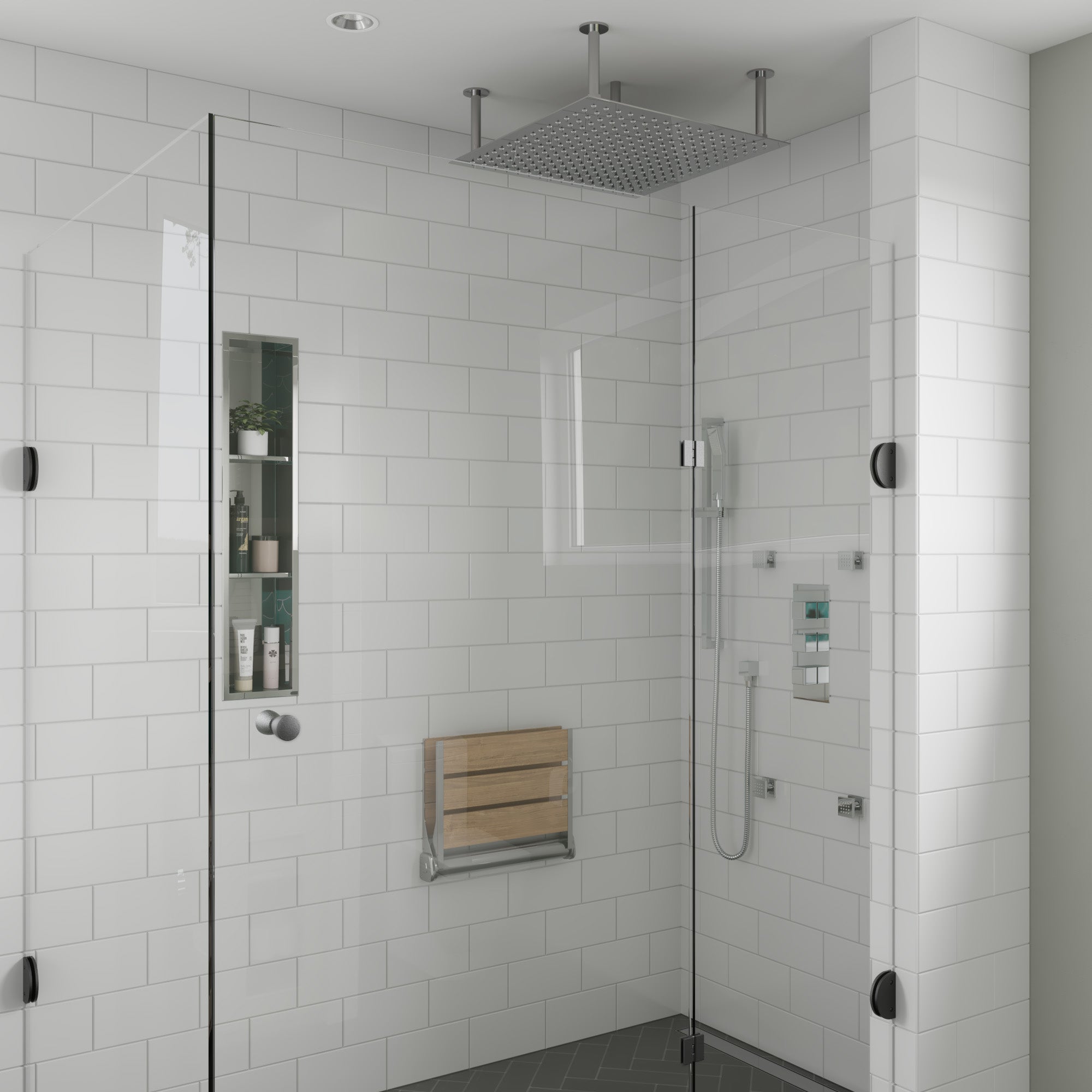 ALFI Brand - 24" Square Polished Solid Stainless Steel Ultra Thin Rain Shower Head | RAIN24S-PSS ALFI Brand - 24" Square Polished Solid Stainless Steel Ultra Thin Rain Shower Head | RAIN24S-PSS