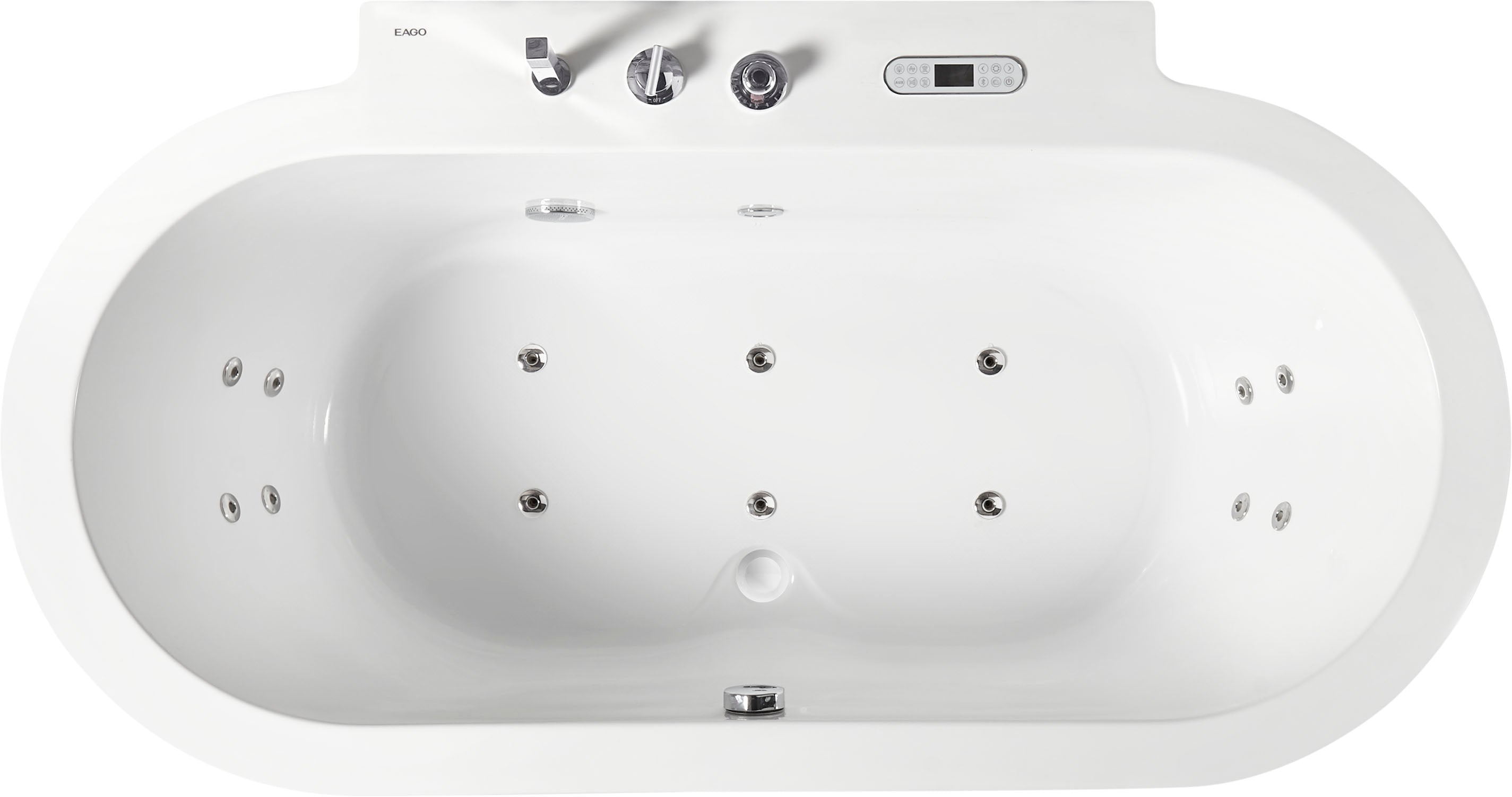 EAGO - 6 ft Acrylic White Whirlpool Bathtub w Fixtures | AM128ETL EAGO - 6 ft Acrylic White Whirlpool Bathtub w Fixtures | AM128ETL