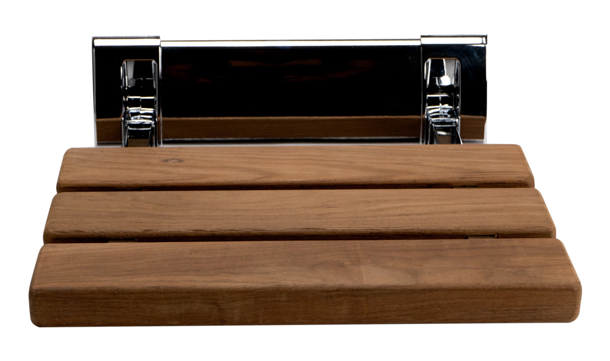 ALFI Brand - Polished Chrome 14" Folding Teak Wood Shower Seat Bench | ABS14-PC ALFI Brand - Polished Chrome 14" Folding Teak Wood Shower Seat Bench | ABS14-PC