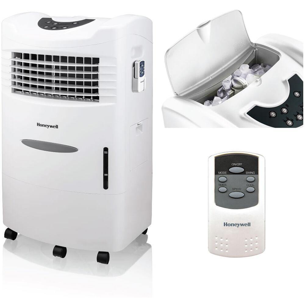 Honeywell Honeywell 470 CFM Indoor Evaporative Air Cooler (Swamp Cooler) with Remote Control in White Honeywell Honeywell 470 CFM Indoor Evaporative Air Cooler (Swamp Cooler) with Remote Control in White