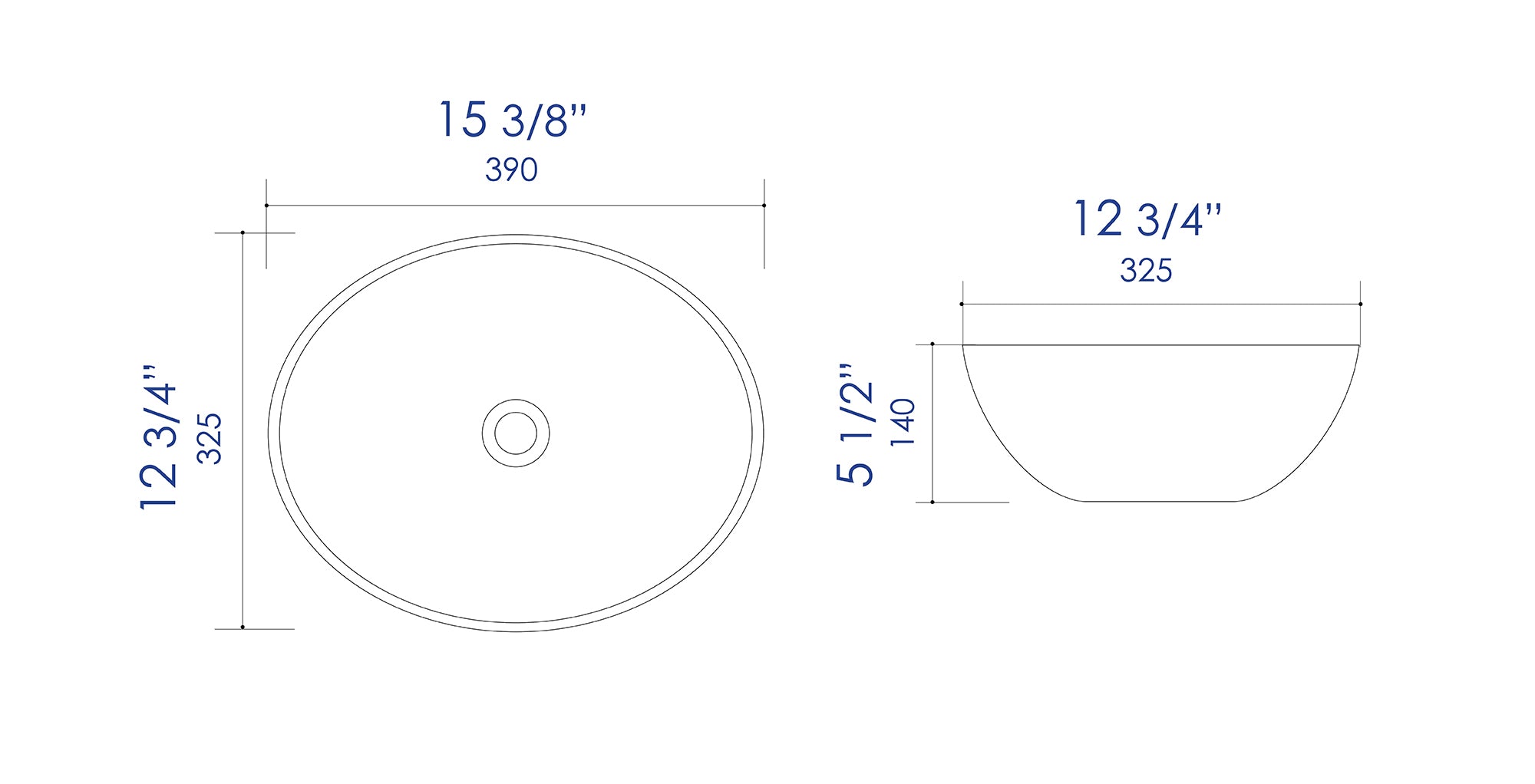 ALFI Brand - White 16" Egg Shape Above Mount Ceramic Sink | ABC913 ALFI Brand - White 16" Egg Shape Above Mount Ceramic Sink | ABC913