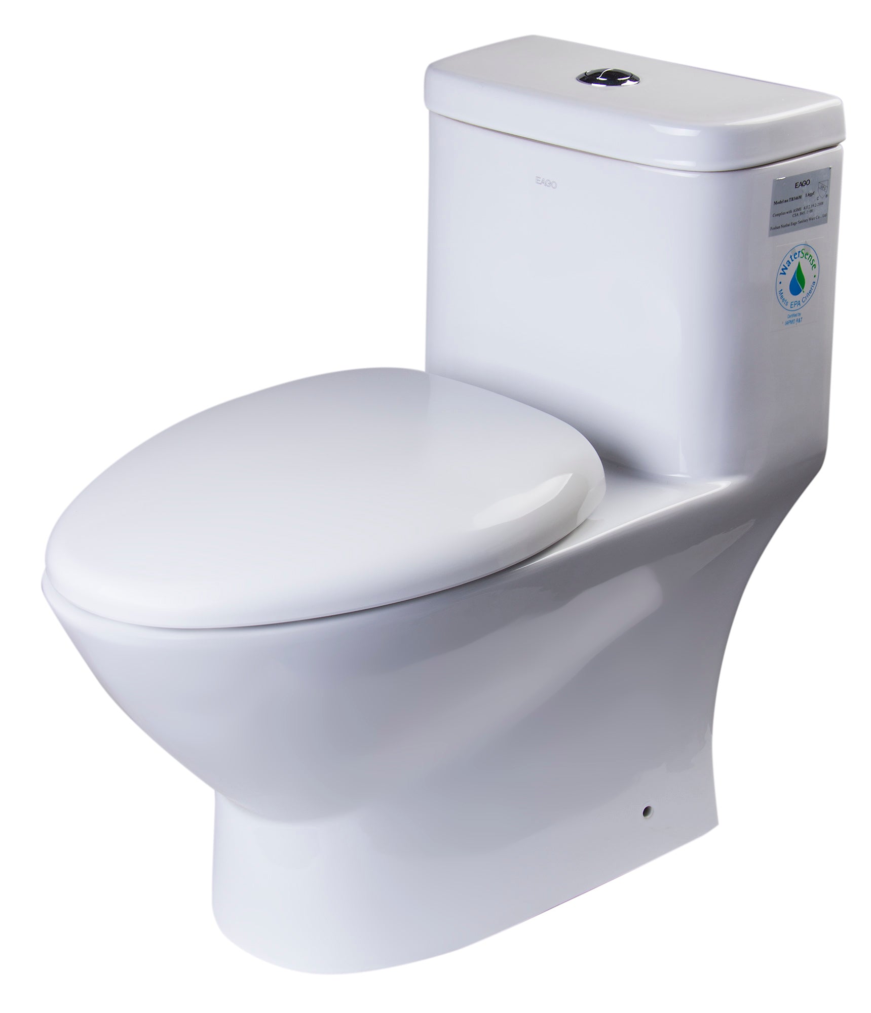 EAGO - MODERN DUAL FLUSH ONE PIECE ECO-FRIENDLY HIGH EFFICIENCY LOW FLUSH CERAMIC TOILET | TB346 EAGO - MODERN DUAL FLUSH ONE PIECE ECO-FRIENDLY HIGH EFFICIENCY LOW FLUSH CERAMIC TOILET | TB346