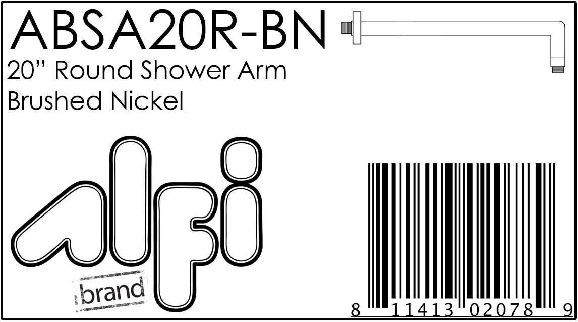 ALFI Brand - Brushed Nickel 20" Round Wall Shower Arm | ABSA20R-BN ALFI Brand - Brushed Nickel 20" Round Wall Shower Arm | ABSA20R-BN