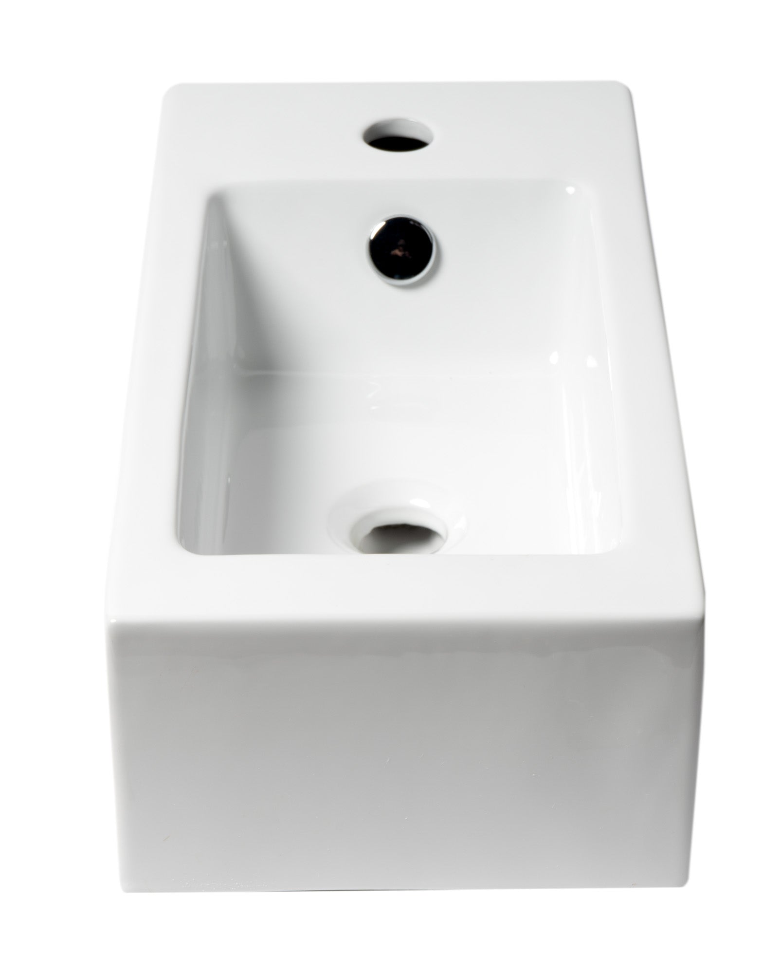 ALFI Brand - White 20" Small Rectangular Wall Mounted Ceramic Sink with Faucet Hole | ABC116 ALFI Brand - White 20" Small Rectangular Wall Mounted Ceramic Sink with Faucet Hole | ABC116