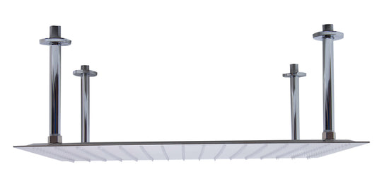 ALFI Brand - 24" Square Brushed Solid Stainless Steel Ultra Thin Rain Shower Head | RAIN24S-BSS