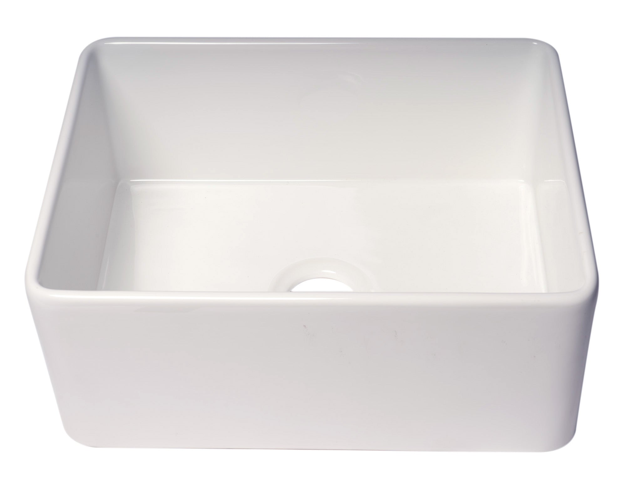 ALFI Brand - 24" White Thin Wall Single Bowl Smooth Apron Fireclay Kitchen Farm Sink | ABF2418-W ALFI Brand - 24" White Thin Wall Single Bowl Smooth Apron Fireclay Kitchen Farm Sink | ABF2418-W