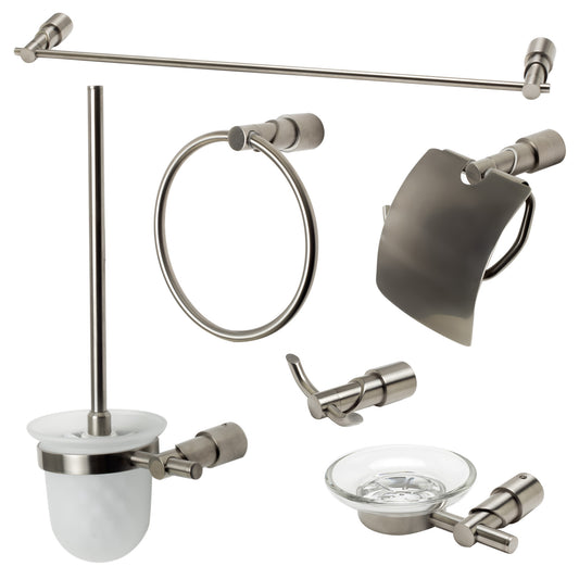 ALFI Brand - Brushed Nickel 6 Piece Matching Bathroom Accessory Set | AB9508-BN