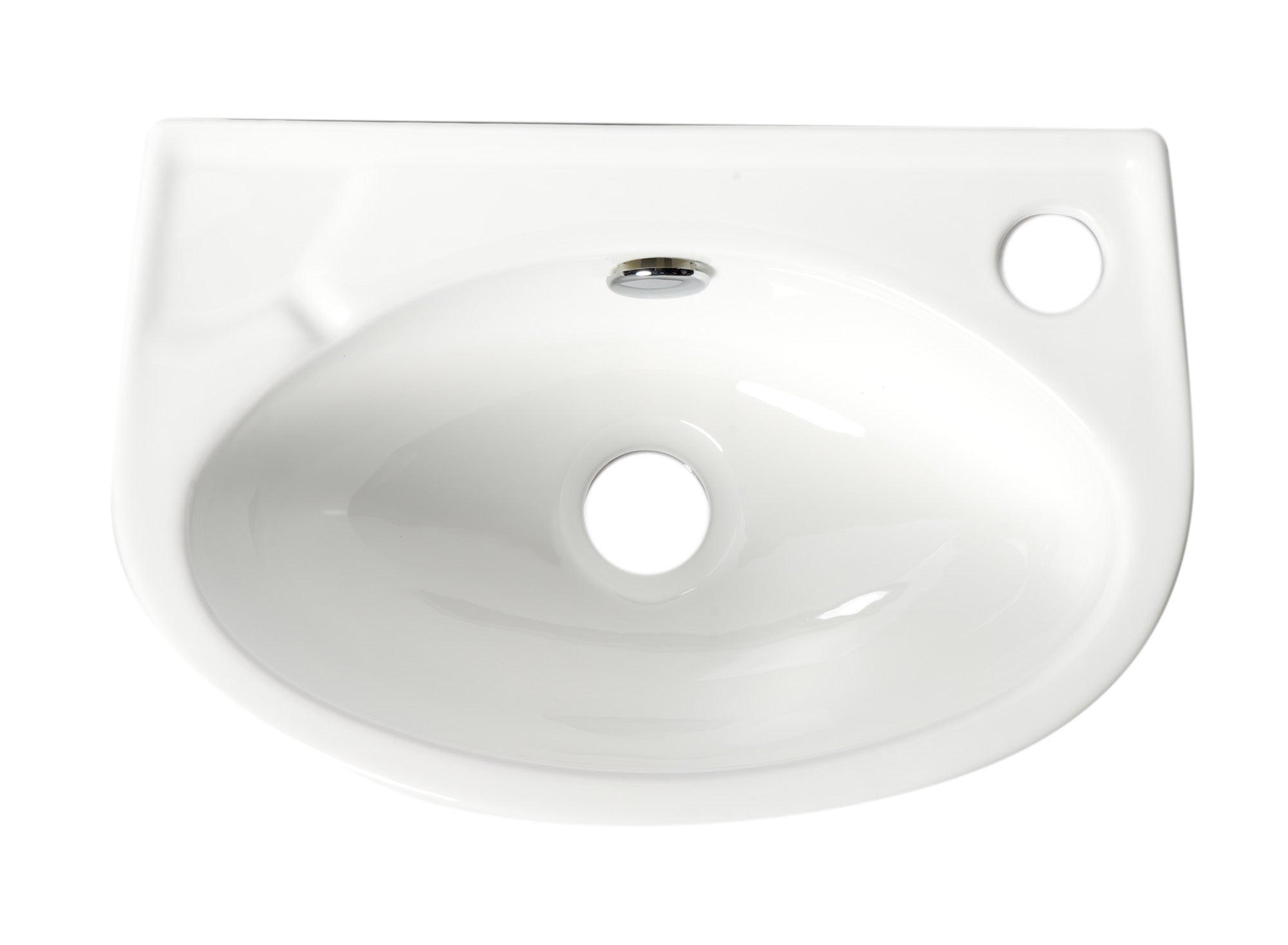 ALFI Brand - White 14" Small Wall Mounted Ceramic Sink with Faucet Hole | ABC118 ALFI Brand - White 14" Small Wall Mounted Ceramic Sink with Faucet Hole | ABC118