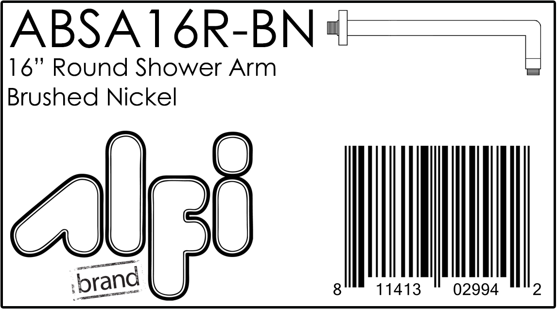 ALFI Brand - Brushed Nickel 16" Round Wall Shower Arm | ABSA16R-BN ALFI Brand - Brushed Nickel 16" Round Wall Shower Arm | ABSA16R-BN