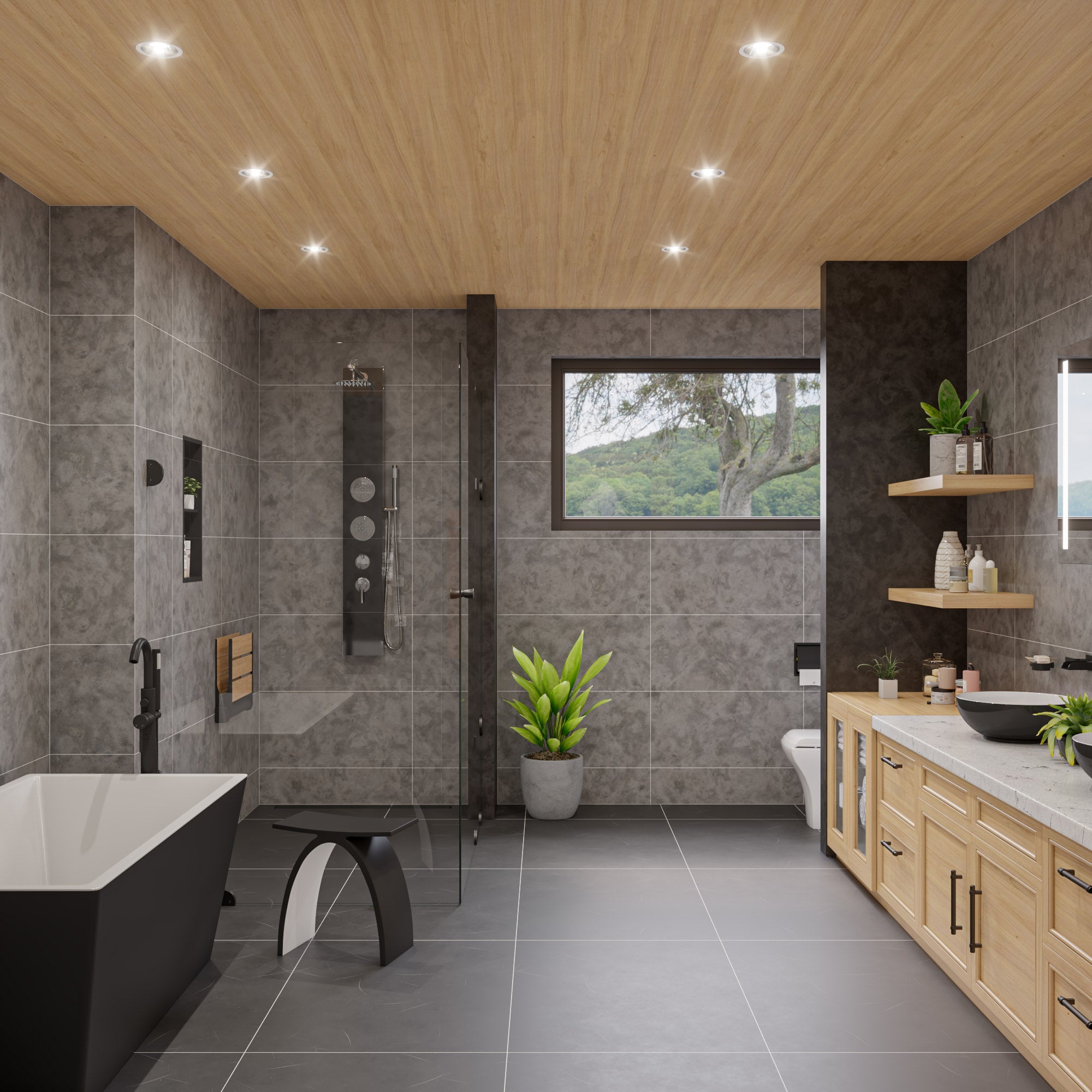 ALFI Brand - Black Glass Shower Panel with 2 Body Sprays and Rain Shower Head | ABSP55B ALFI Brand - Black Glass Shower Panel with 2 Body Sprays and Rain Shower Head | ABSP55B