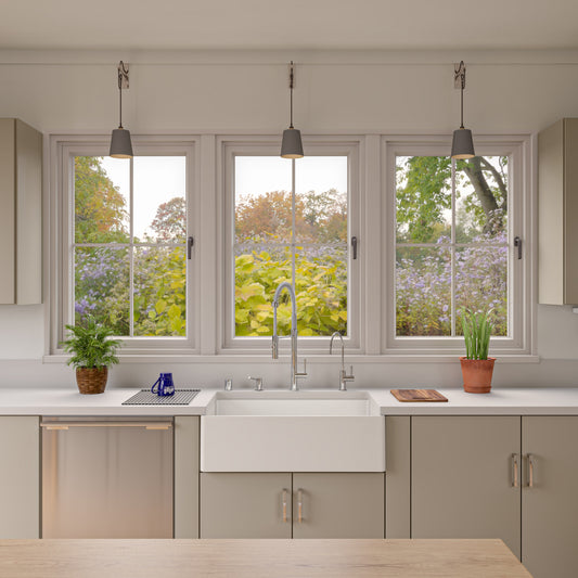 ALFI Brand - 33" White Smooth Apron Single Bowl Fireclay Farm Sink | AB533-W