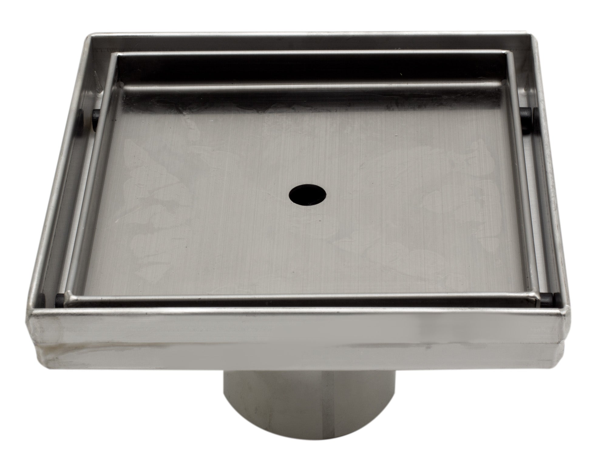 ALFI Brand - 5" x 5" Modern Square Stainless Steel Shower Drain w/o Cover | ABSD55A ALFI Brand - 5" x 5" Modern Square Stainless Steel Shower Drain w/o Cover | ABSD55A