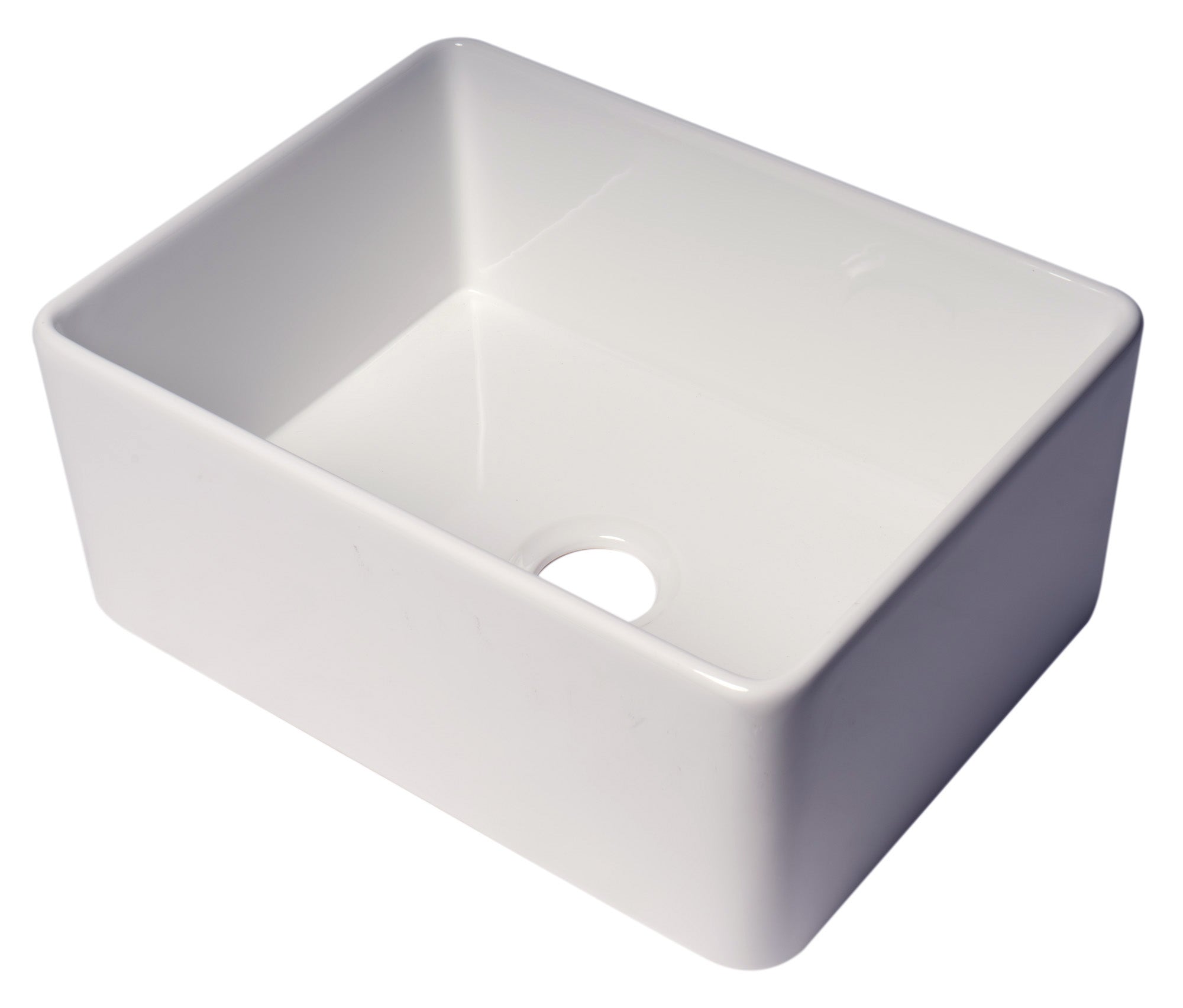 ALFI Brand - 24" White Thin Wall Single Bowl Smooth Apron Fireclay Kitchen Farm Sink | ABF2418-W ALFI Brand - 24" White Thin Wall Single Bowl Smooth Apron Fireclay Kitchen Farm Sink | ABF2418-W