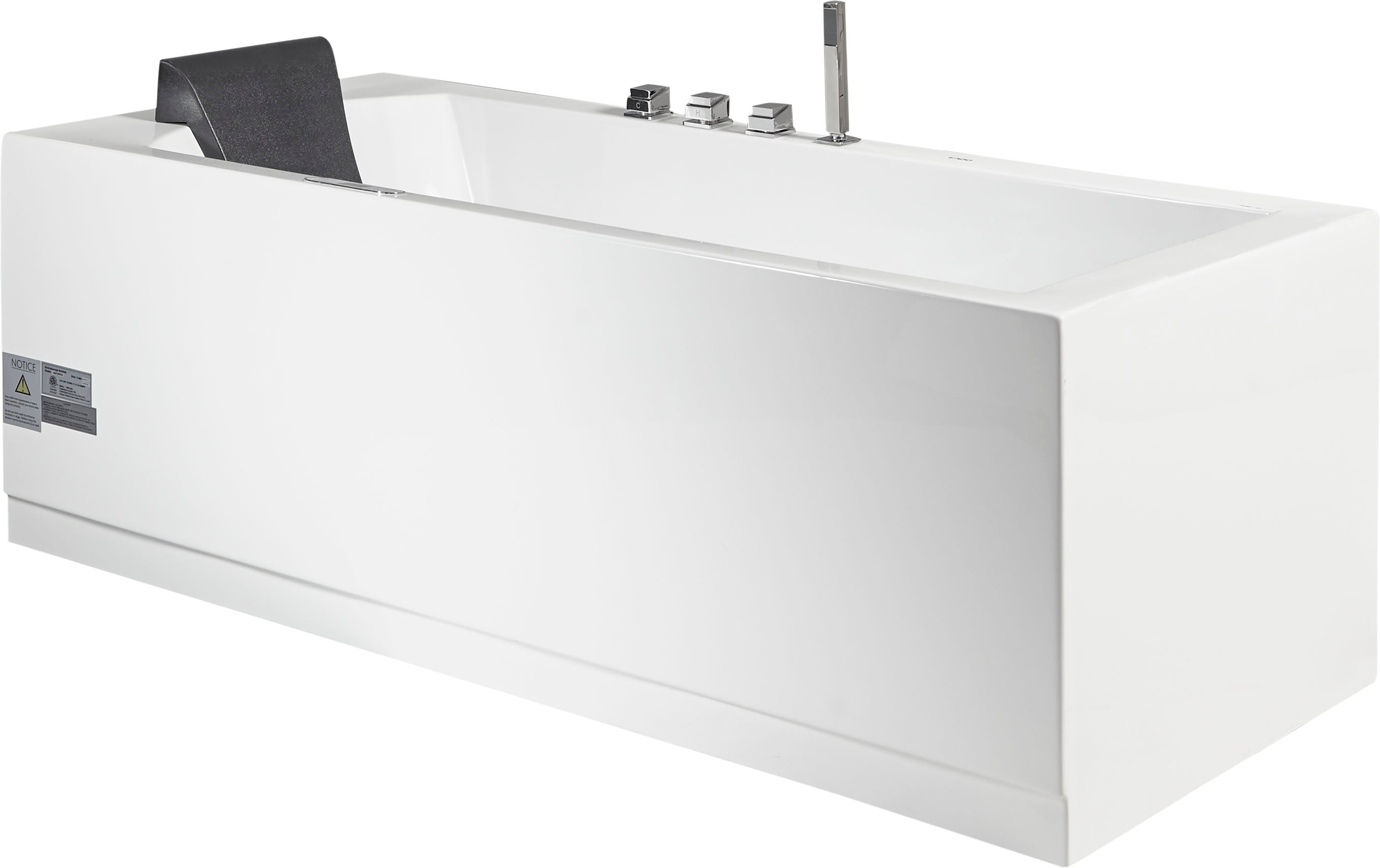 EAGO - 6 ft Acrylic White Rectangular Whirlpool Bathtub w Fixtures | AM154ETL-R6 EAGO - 6 ft Acrylic White Rectangular Whirlpool Bathtub w Fixtures | AM154ETL-R6