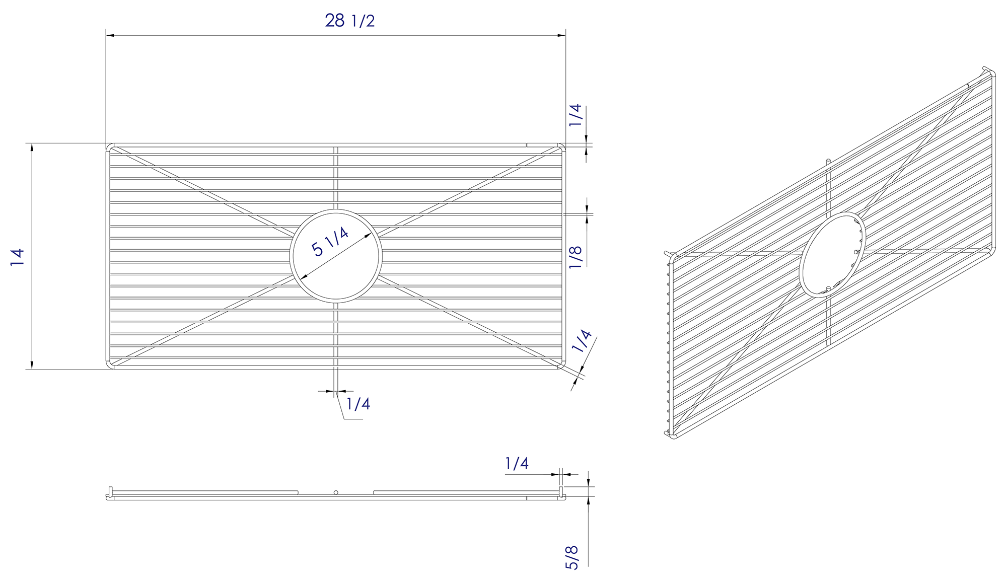 ALFI Brand - Stainless steel kitchen sink grid for AB3318SB | ABGR3318 ALFI Brand - Stainless steel kitchen sink grid for AB3318SB | ABGR3318