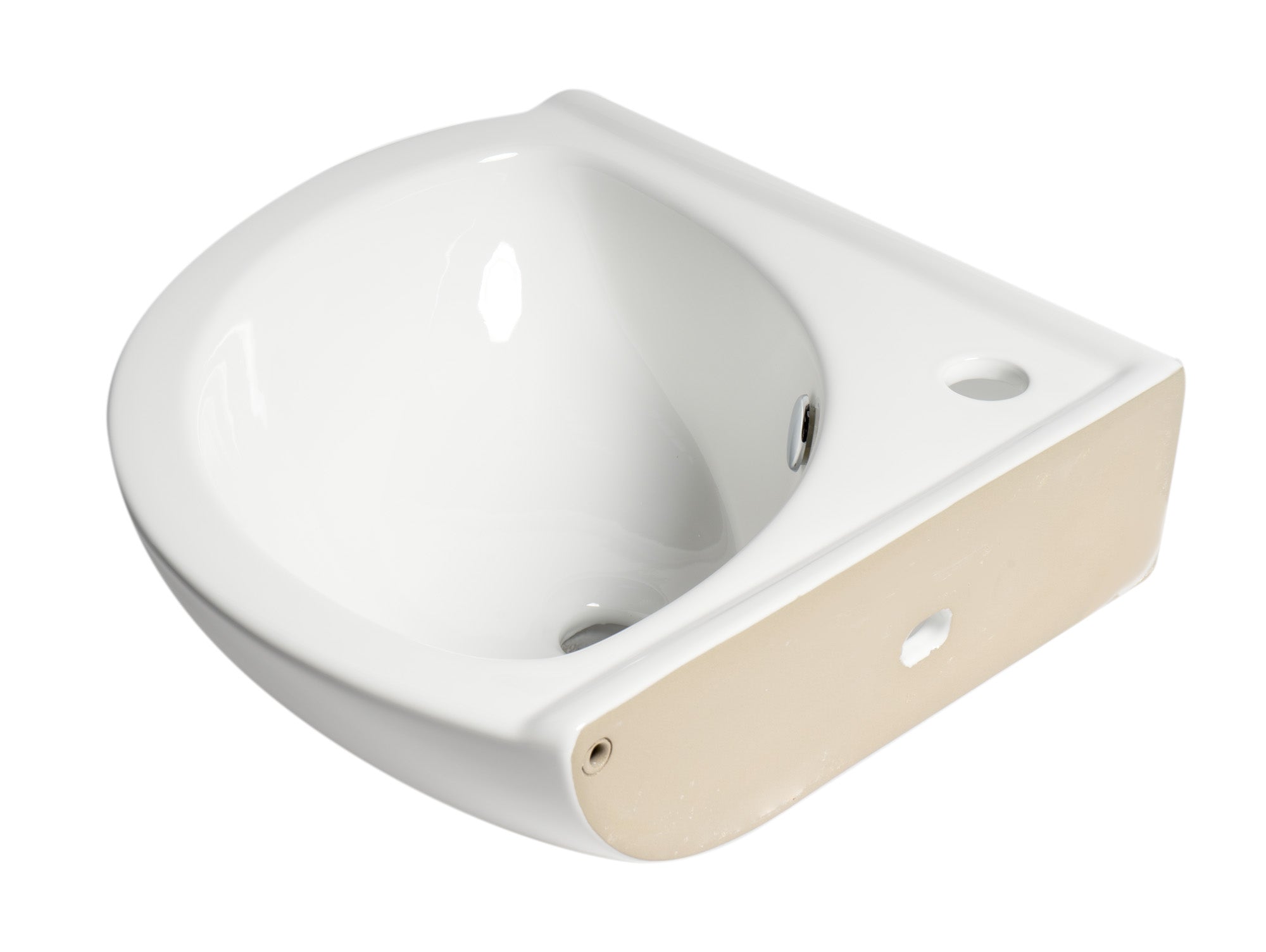 ALFI Brand - White 22" Corner Wall Mounted Ceramic Sink with Faucet Hole | ABC120 ALFI Brand - White 22" Corner Wall Mounted Ceramic Sink with Faucet Hole | ABC120