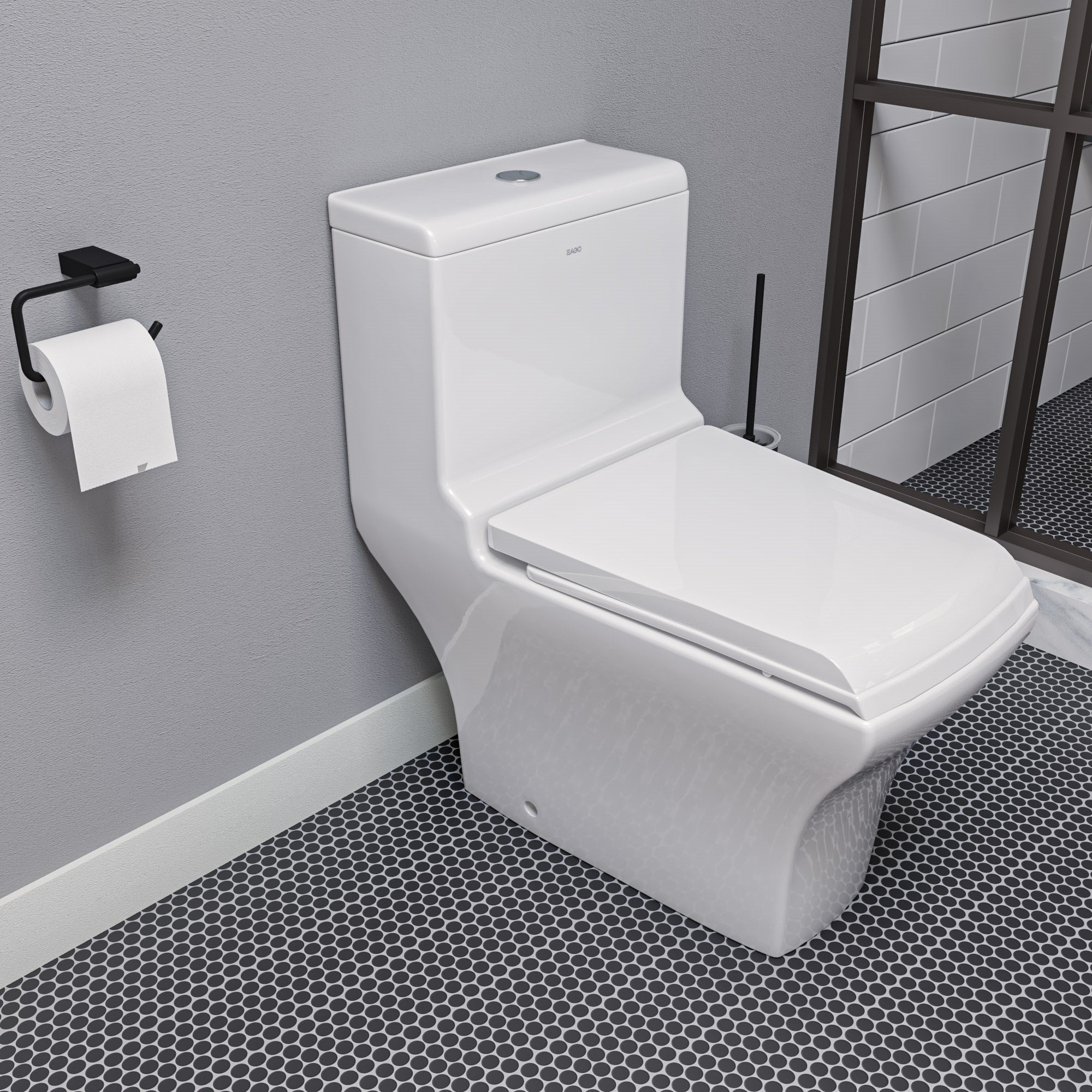 EAGO - DUAL FLUSH ONE PIECE ECO-FRIENDLY HIGH EFFICIENCY LOW FLUSH CERAMIC TOILET | TB356 EAGO - DUAL FLUSH ONE PIECE ECO-FRIENDLY HIGH EFFICIENCY LOW FLUSH CERAMIC TOILET | TB356