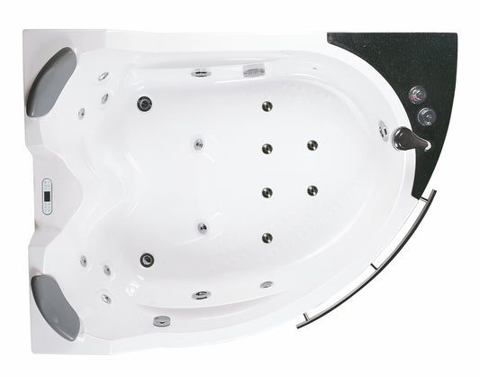 EAGO - 5.5 ft Right Corner Acrylic White Whirlpool Bathtub for Two | AM113ETL-R