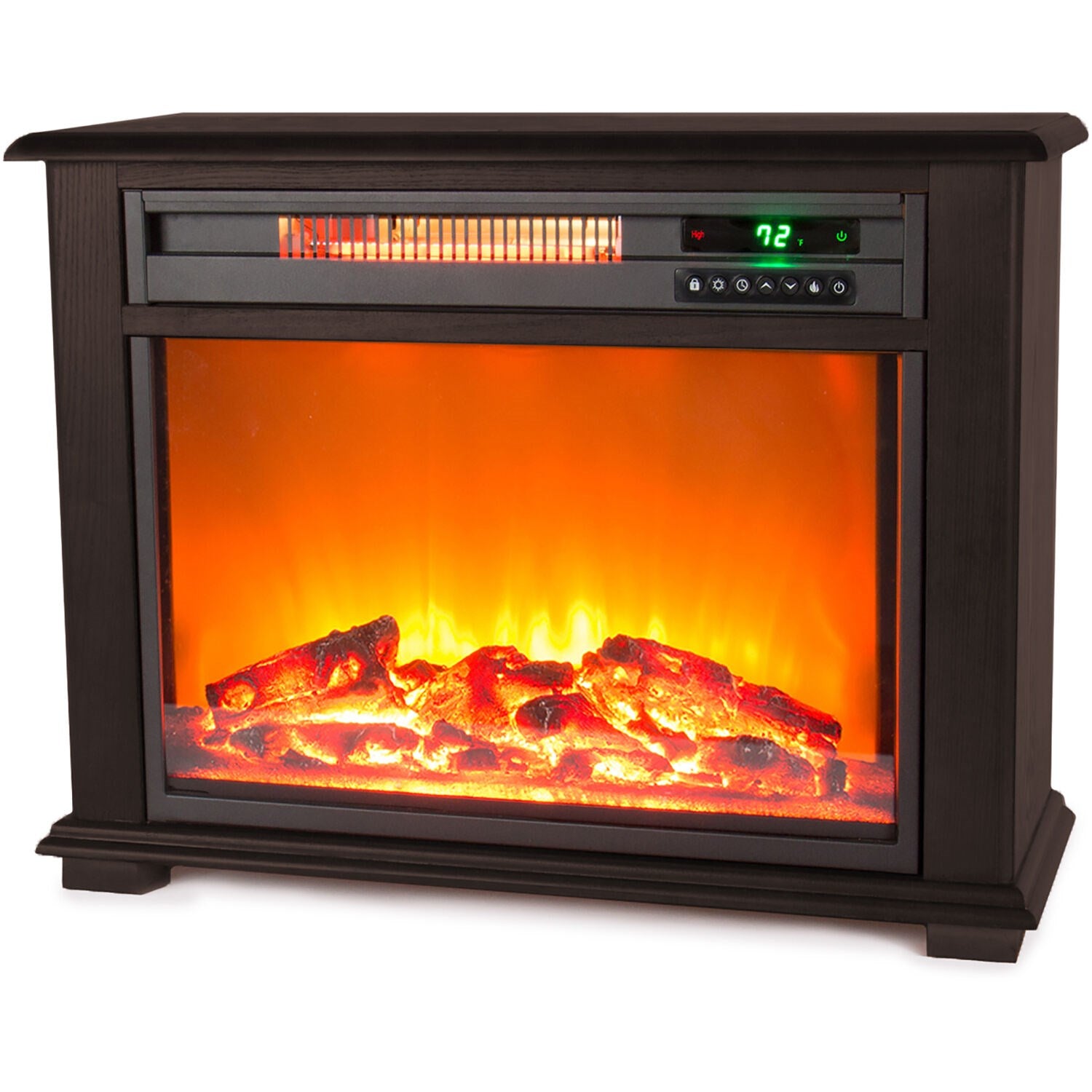 LifeSmart - 28.5 inch Fireplace Heater - Dark Walnut | MDFP2090US LifeSmart - 28.5 inch Fireplace Heater - Dark Walnut | MDFP2090US