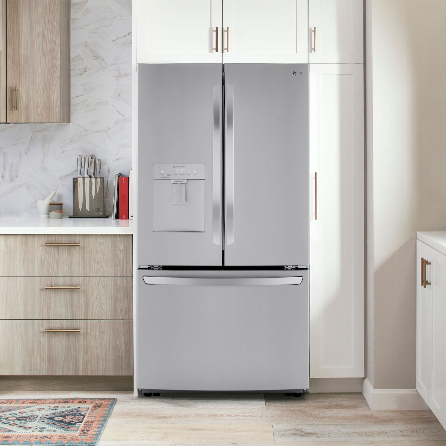 LG - 29 CF 3-Door Refrigerator, Water Only Dispenser, Stainless Look LG - 29 CF 3-Door Refrigerator, Water Only Dispenser, Stainless Look
