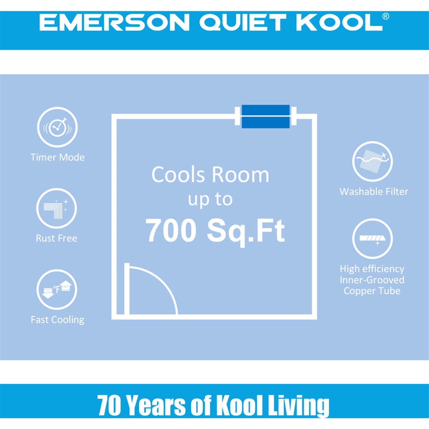 Emerson Quiet - 14,000 BTU TTW Air Conditioner, 230V | EATC14RD2T Emerson Quiet - 14,000 BTU TTW Air Conditioner, 230V | EATC14RD2T