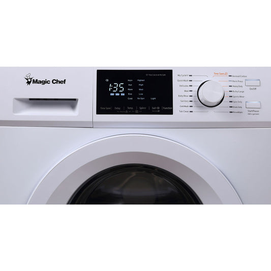 Magic Chef - 24 in. 2.7 cu. ft. Front Load Compact Washer | MCSFLW27W