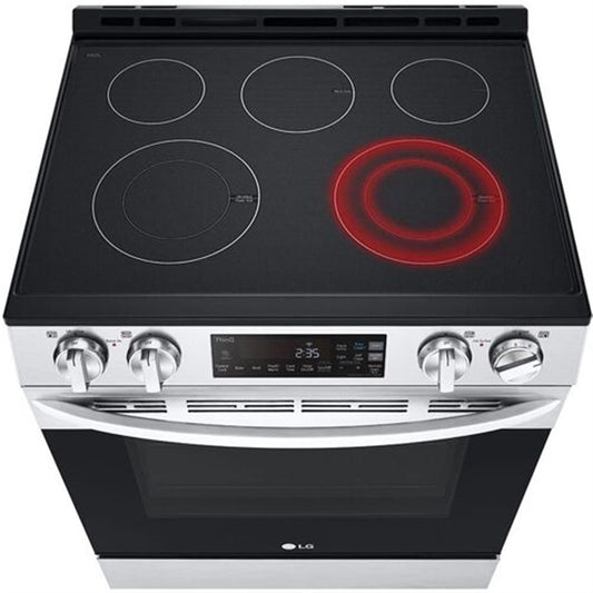 LG - 6.3 CF Electric Single Oven Slide-In Range, Self Clean, ThinQ,Printproof